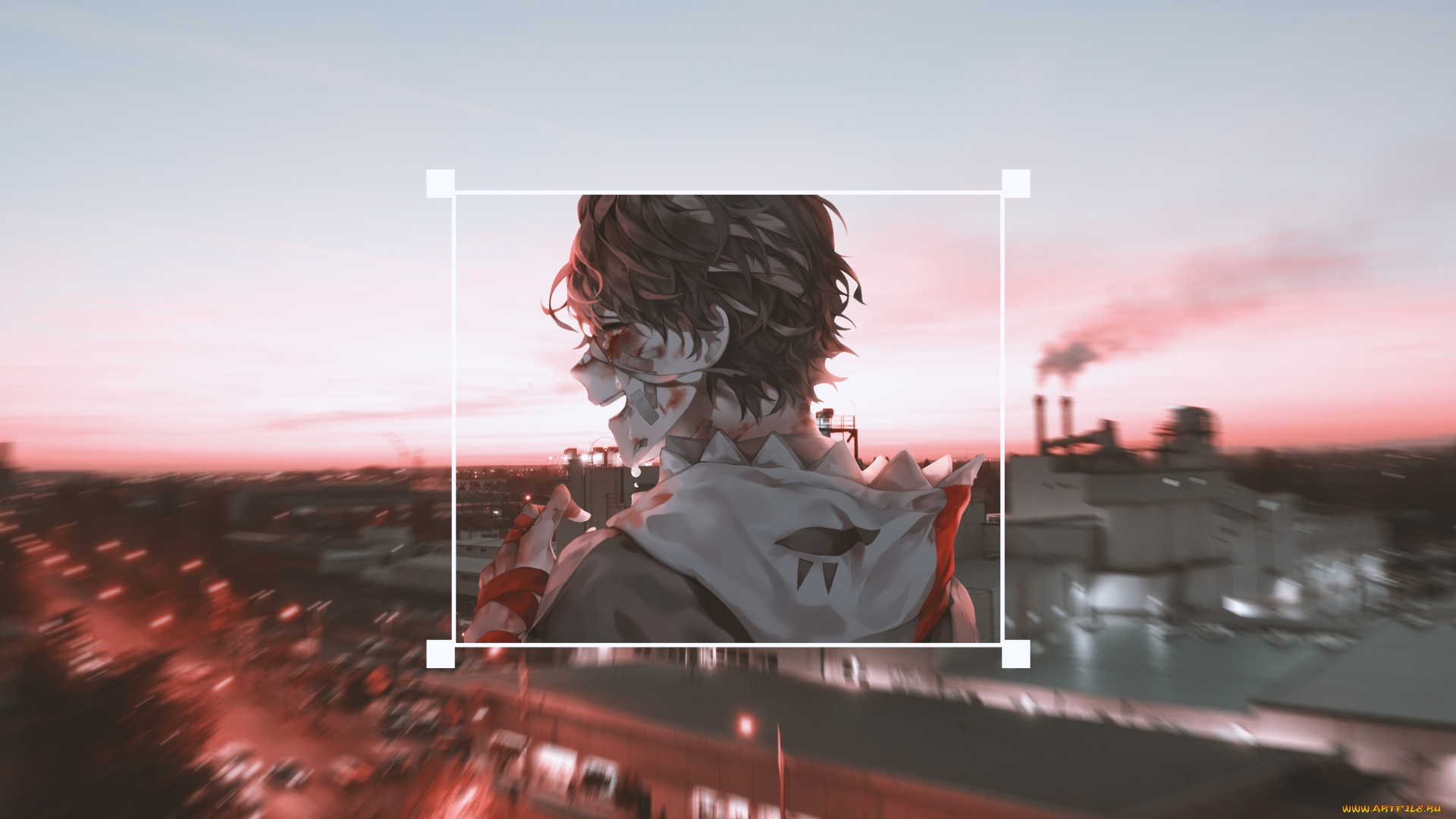 аниме, город, , улицы, , интерьер, , здания, парень