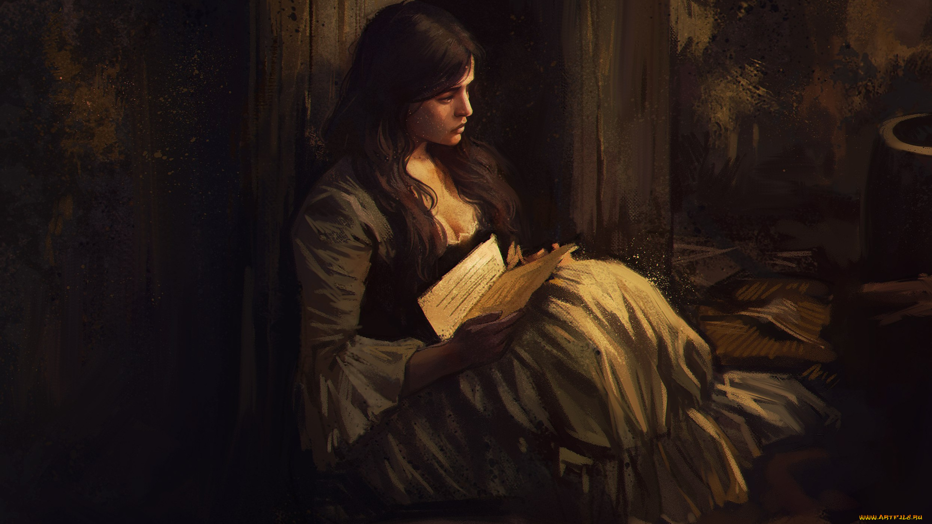 elena, berezina, рисованное, люди, девушка, фон, письмо