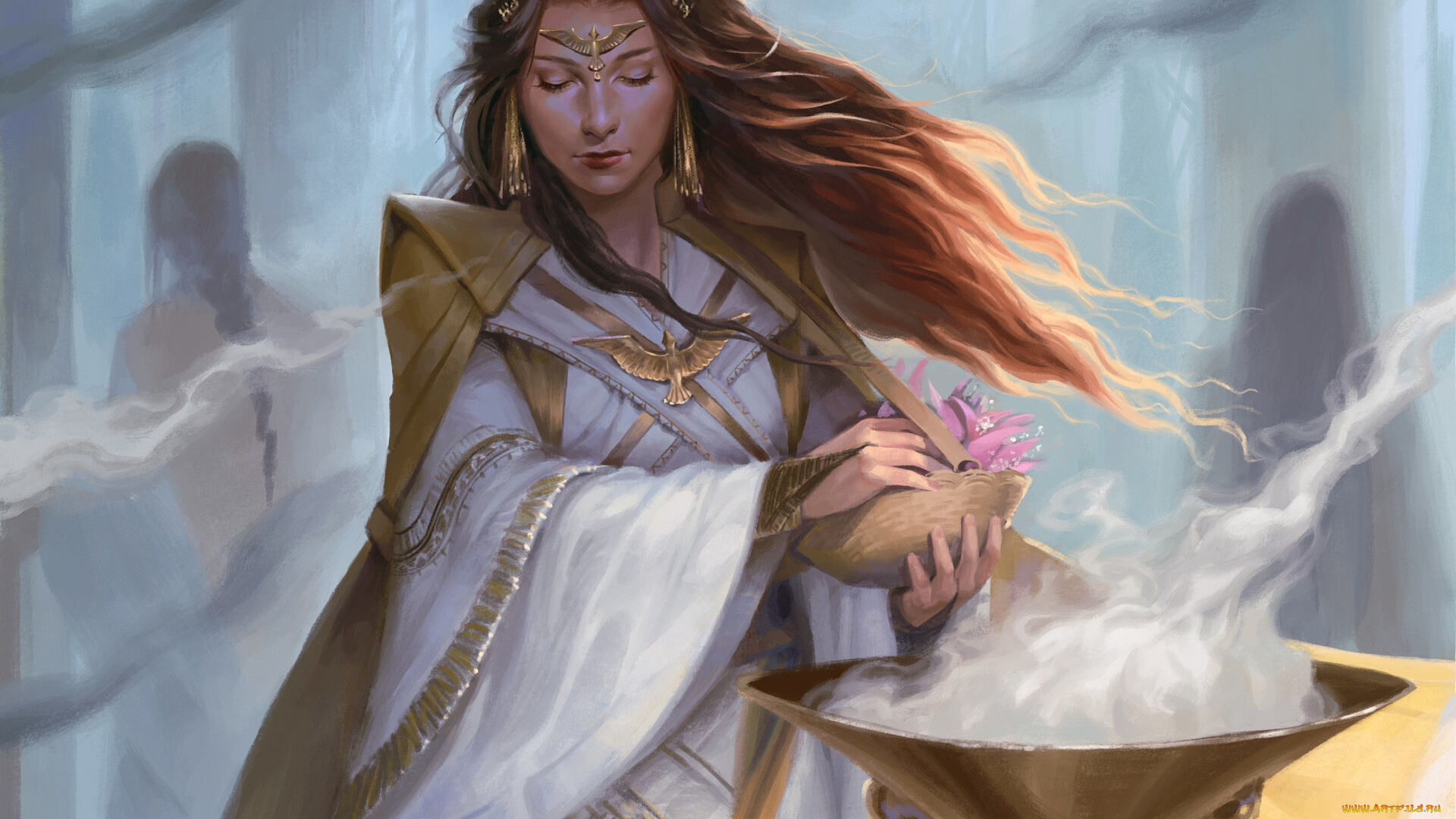 фэнтези, девушки, дым