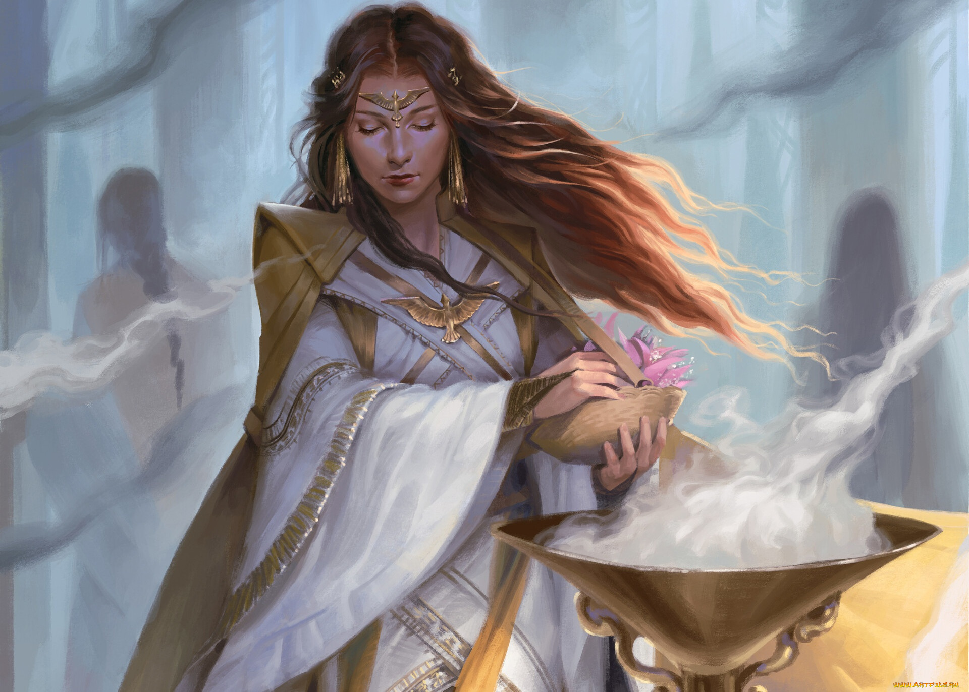 фэнтези, девушки, дым