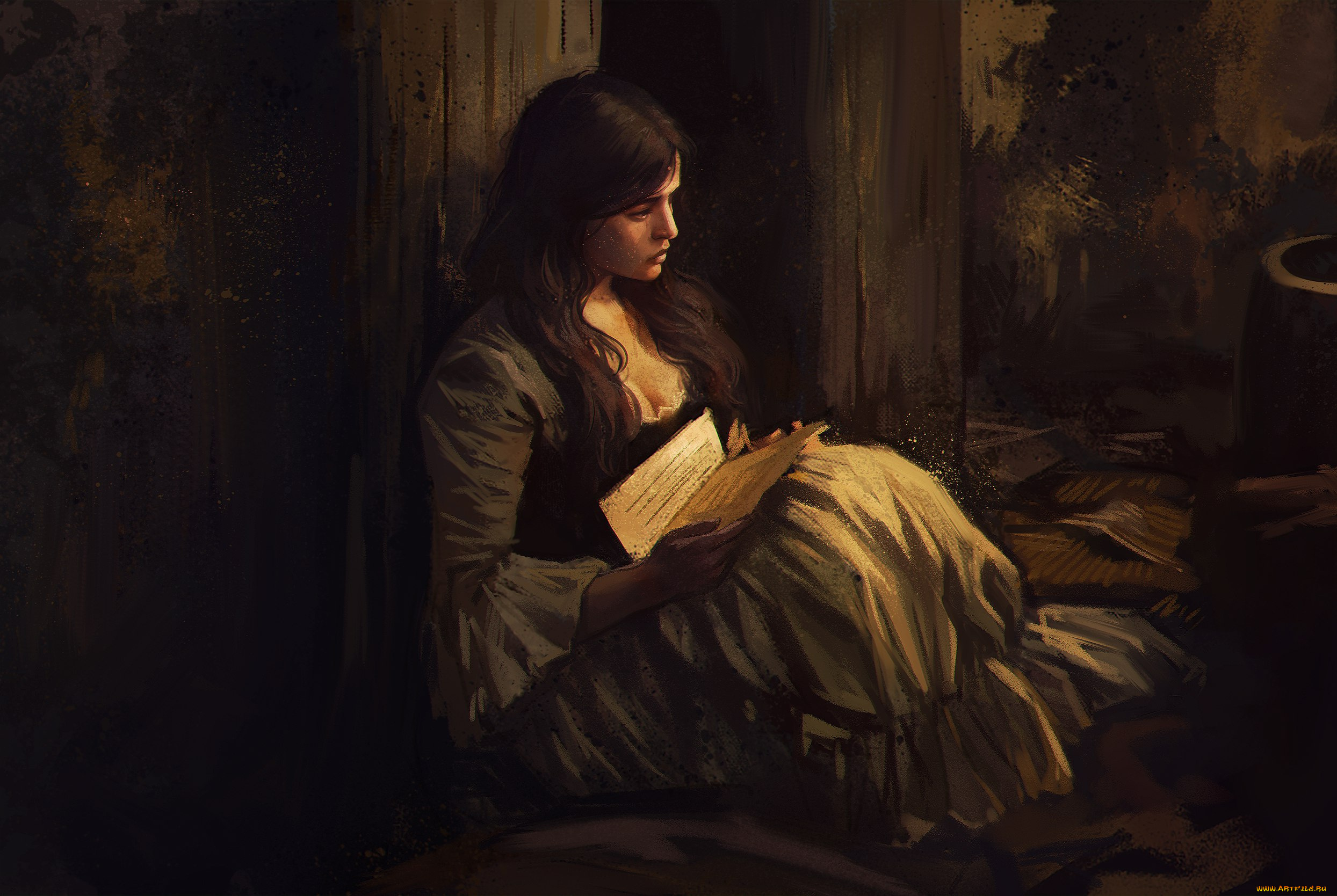 elena, berezina, рисованное, люди, девушка, фон, письмо