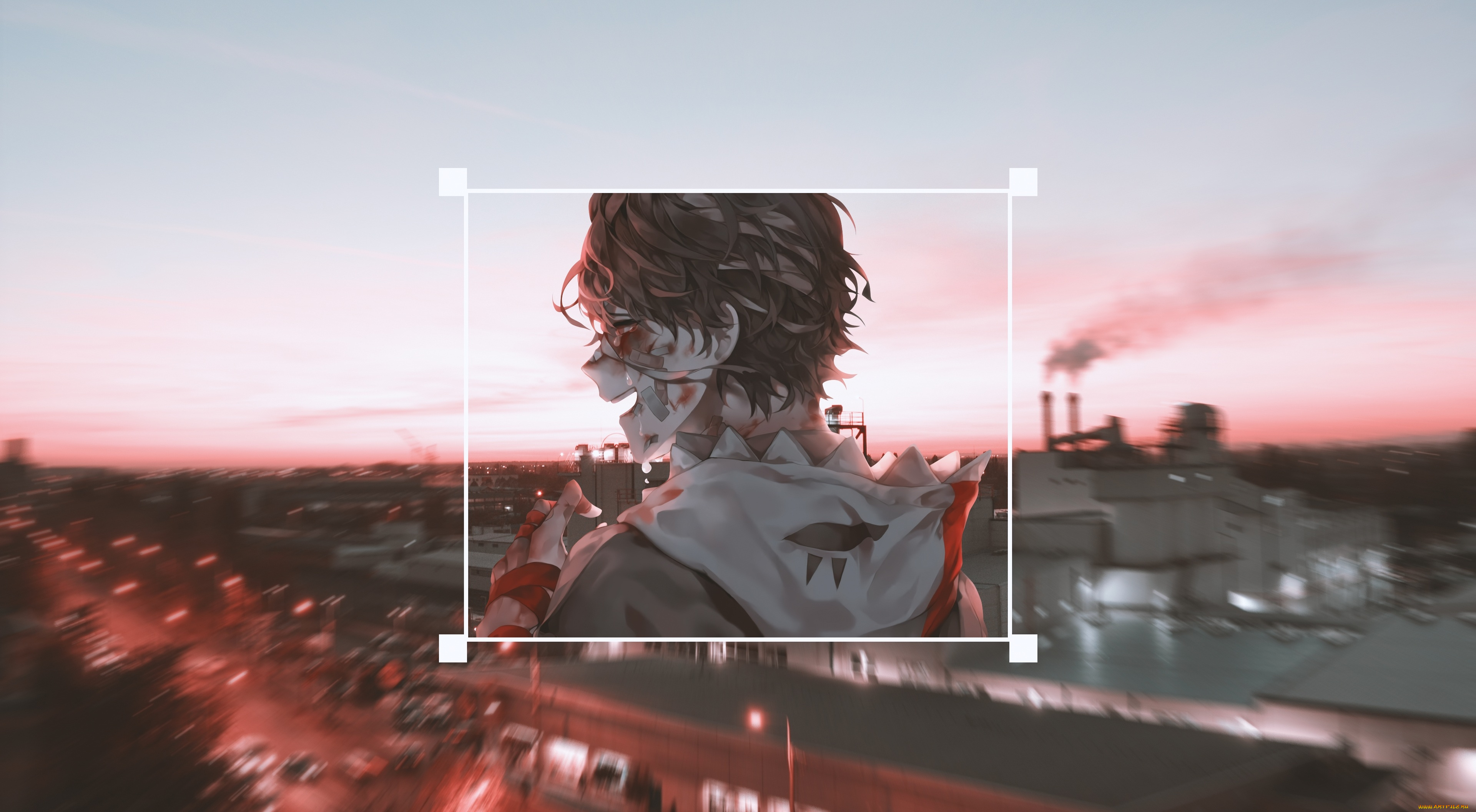 аниме, город, , улицы, , интерьер, , здания, парень