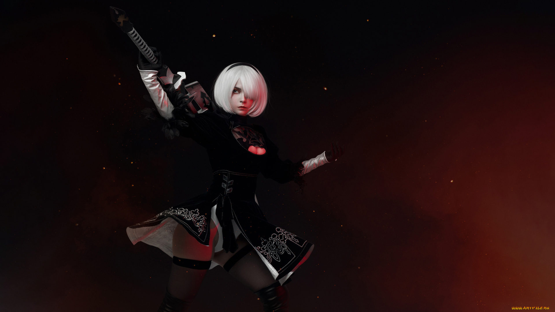 девушки, -, креатив, , косплей, automata, nier, maruxia, mono, xia