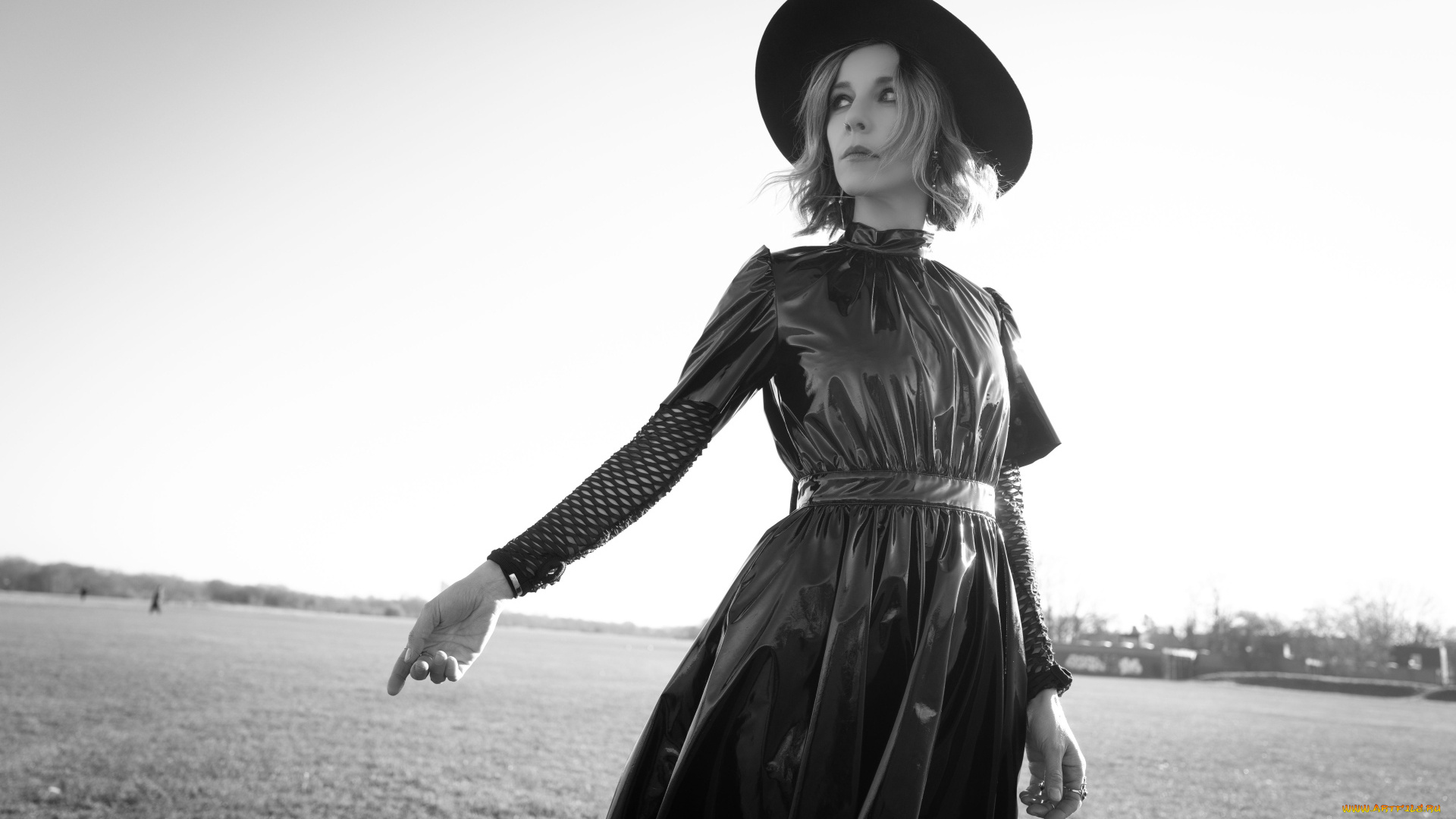 sofia, di, martino, девушки, -, черно-белые, черно-белая, шляпа, платье