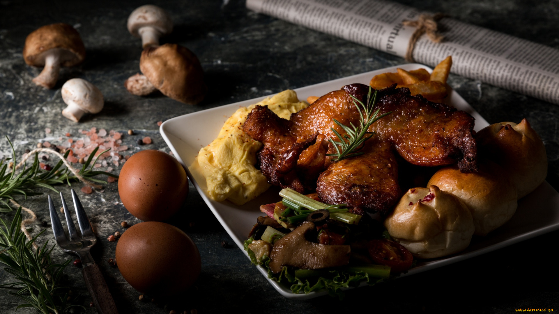 еда, мясные, блюда, курица