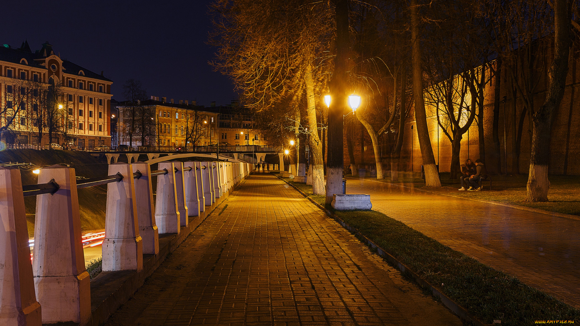 города, нижний, новгород, , россия, нижний, новгород, дома, улица, деревья, уличные, фонари