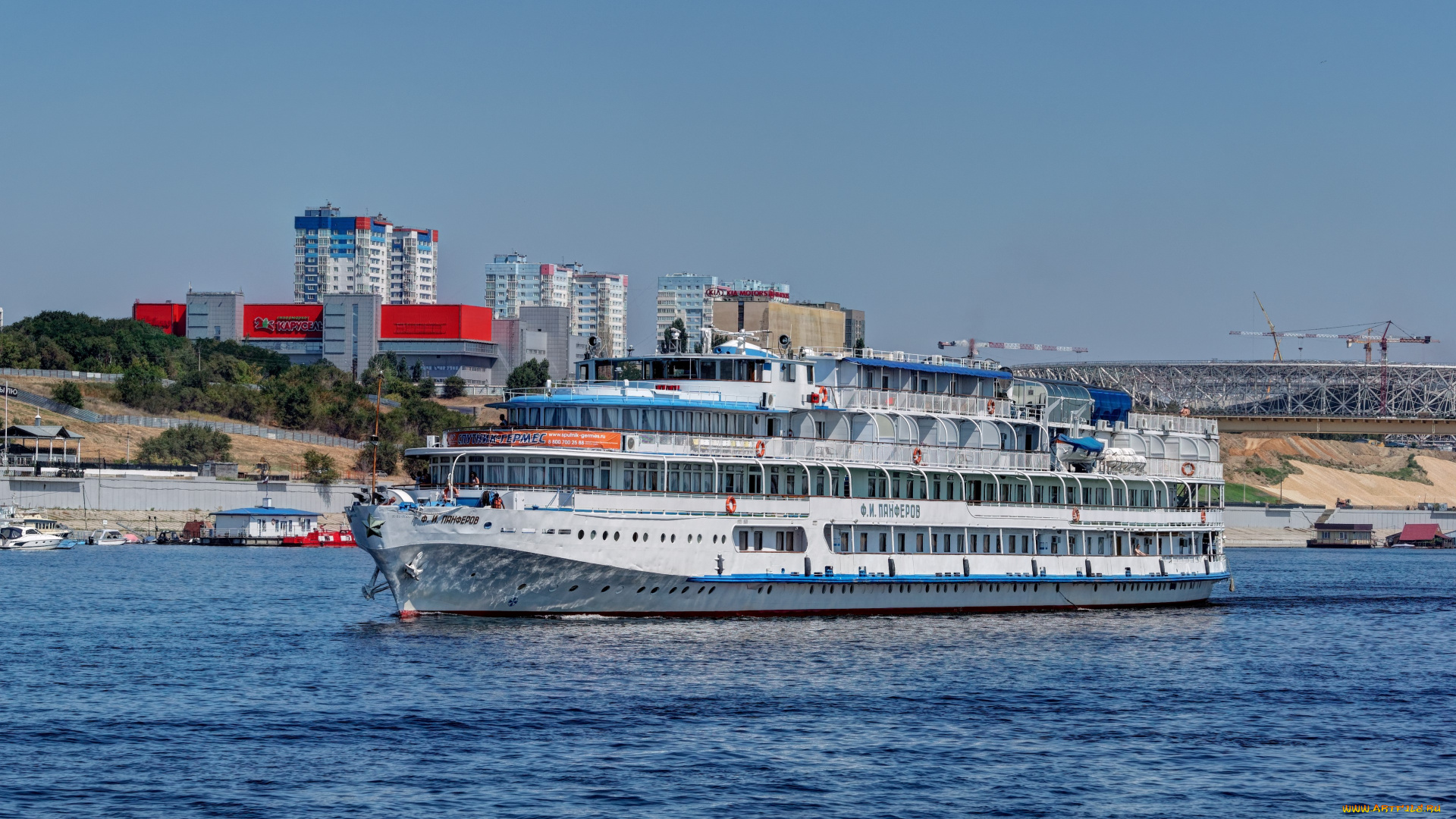 корабли, теплоходы, четырeхпалубный, теплоход, проект588, ма, построен, в, германии, вoлгоград, речной, круиз, фeдoр, панферов