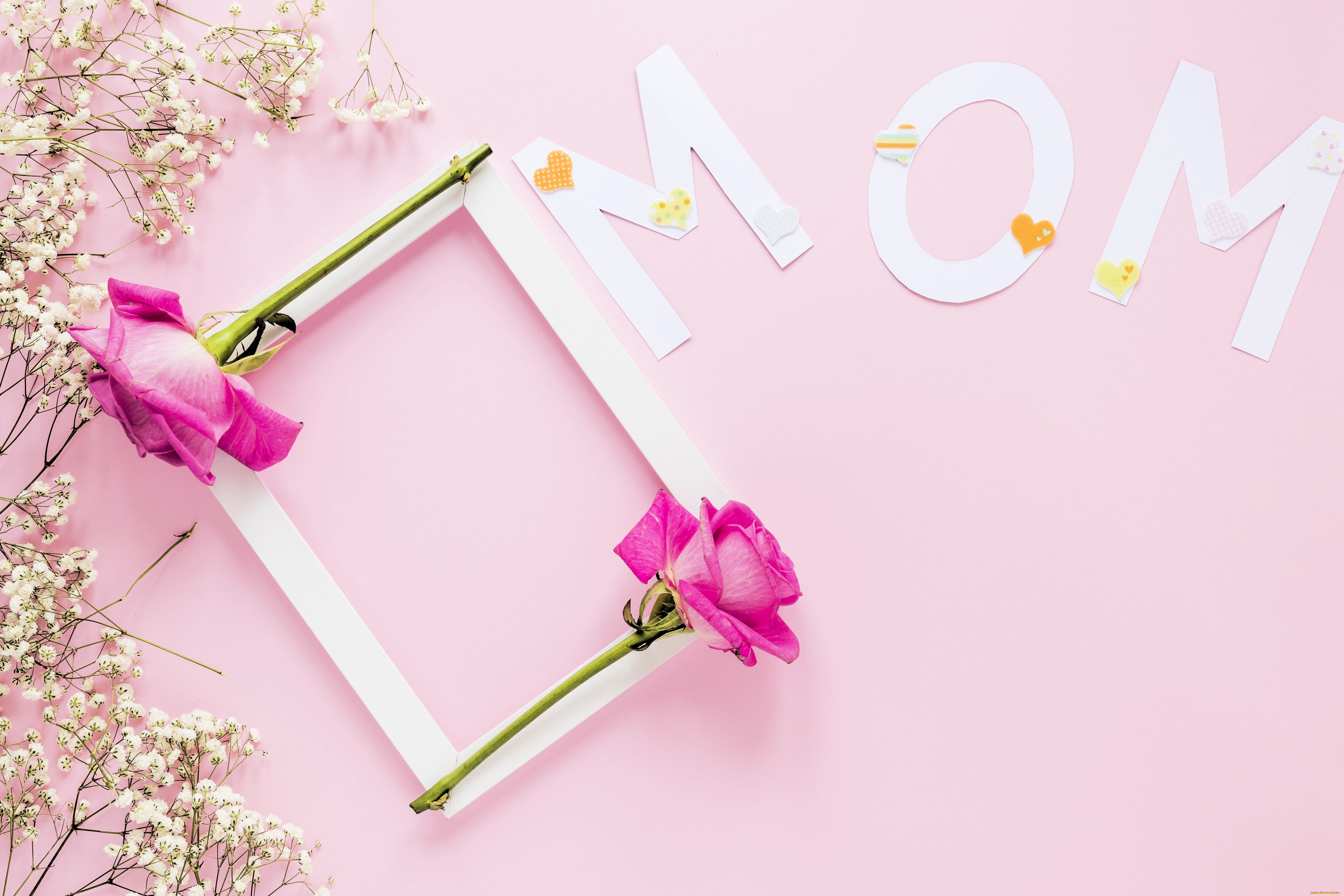 праздничные, день, матери, цветы, розы, рамка