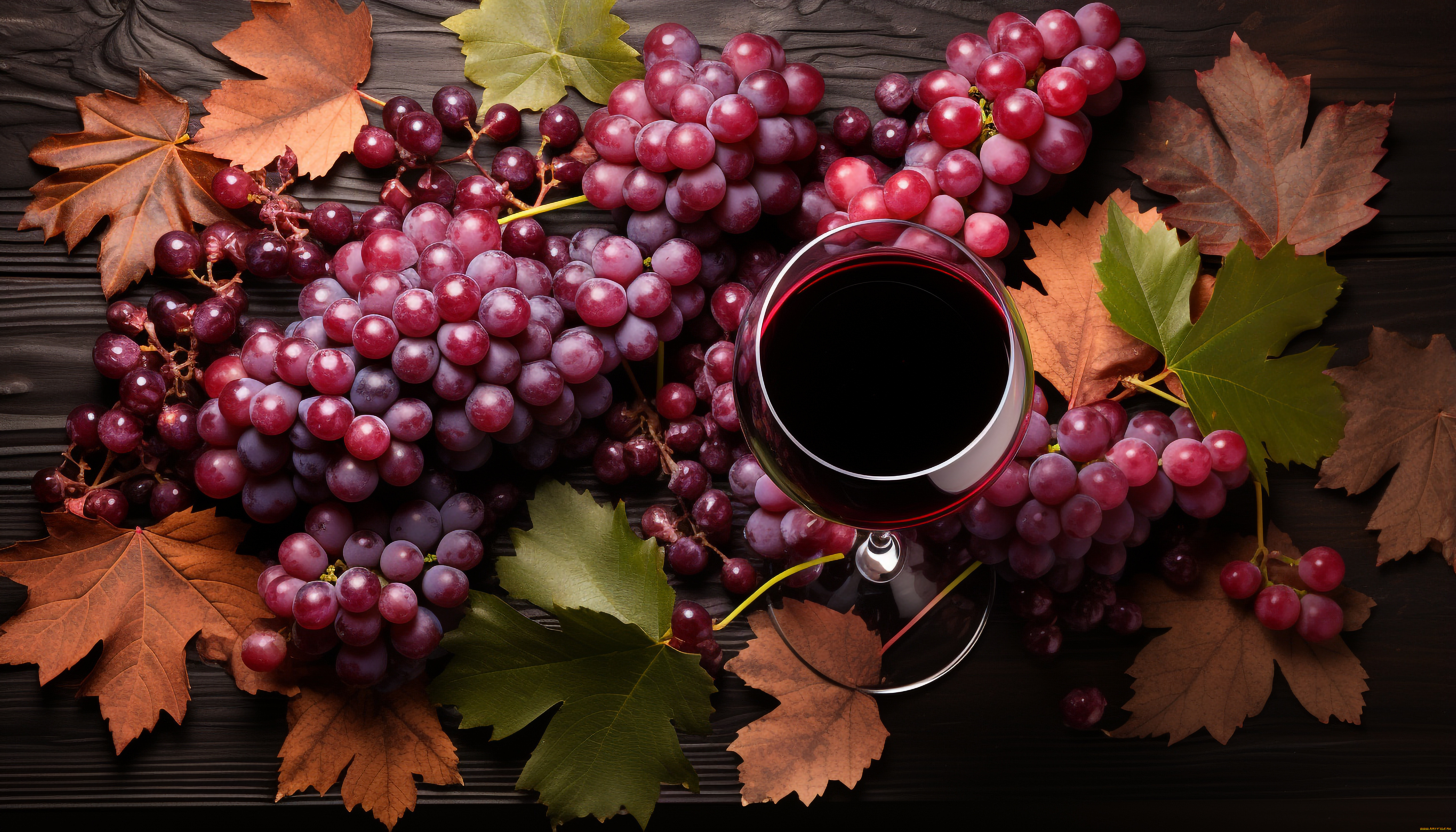 3д, графика, еда-, food, вино, бокал, виноград, натюрморт, ии-арт, нейросеть