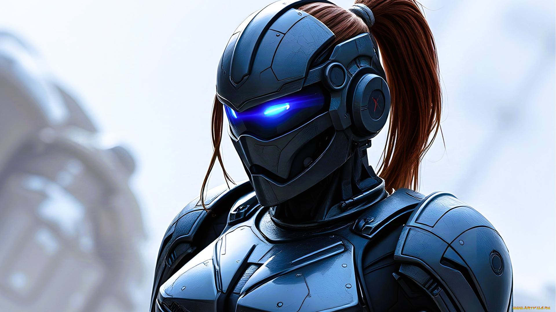 фэнтези, роботы, , киборги, , механизмы, девушка, броня, маска, киборг