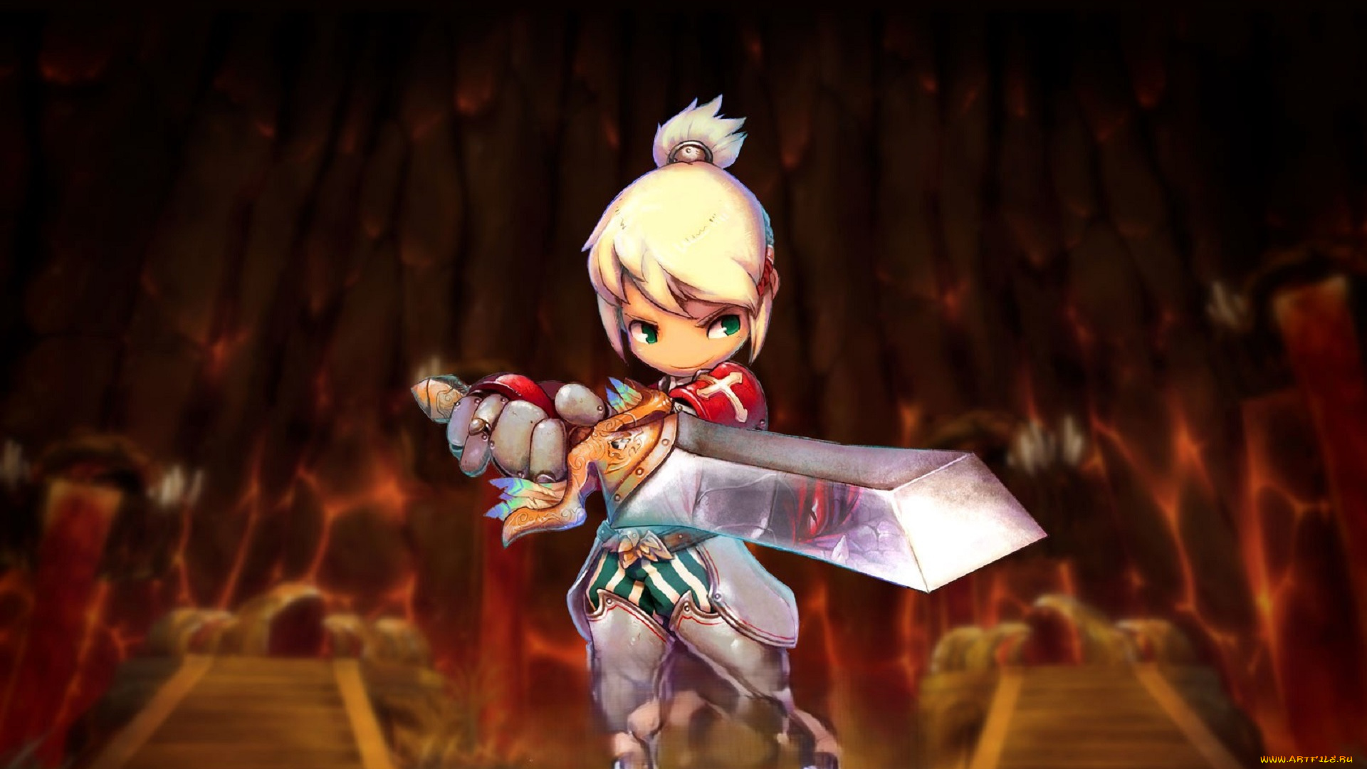 видео, игры, dragonica, персонаж, рыцарь, оружие, меч