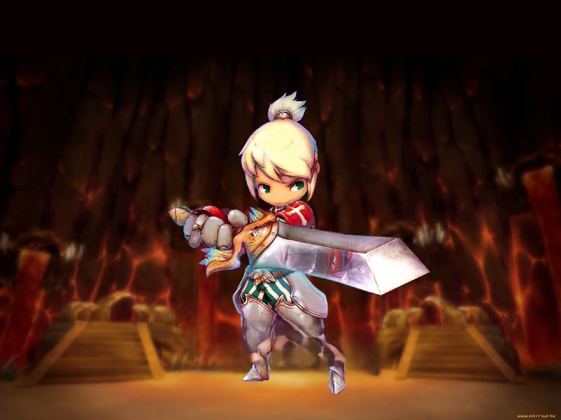 видео, игры, dragonica, персонаж, рыцарь, оружие, меч