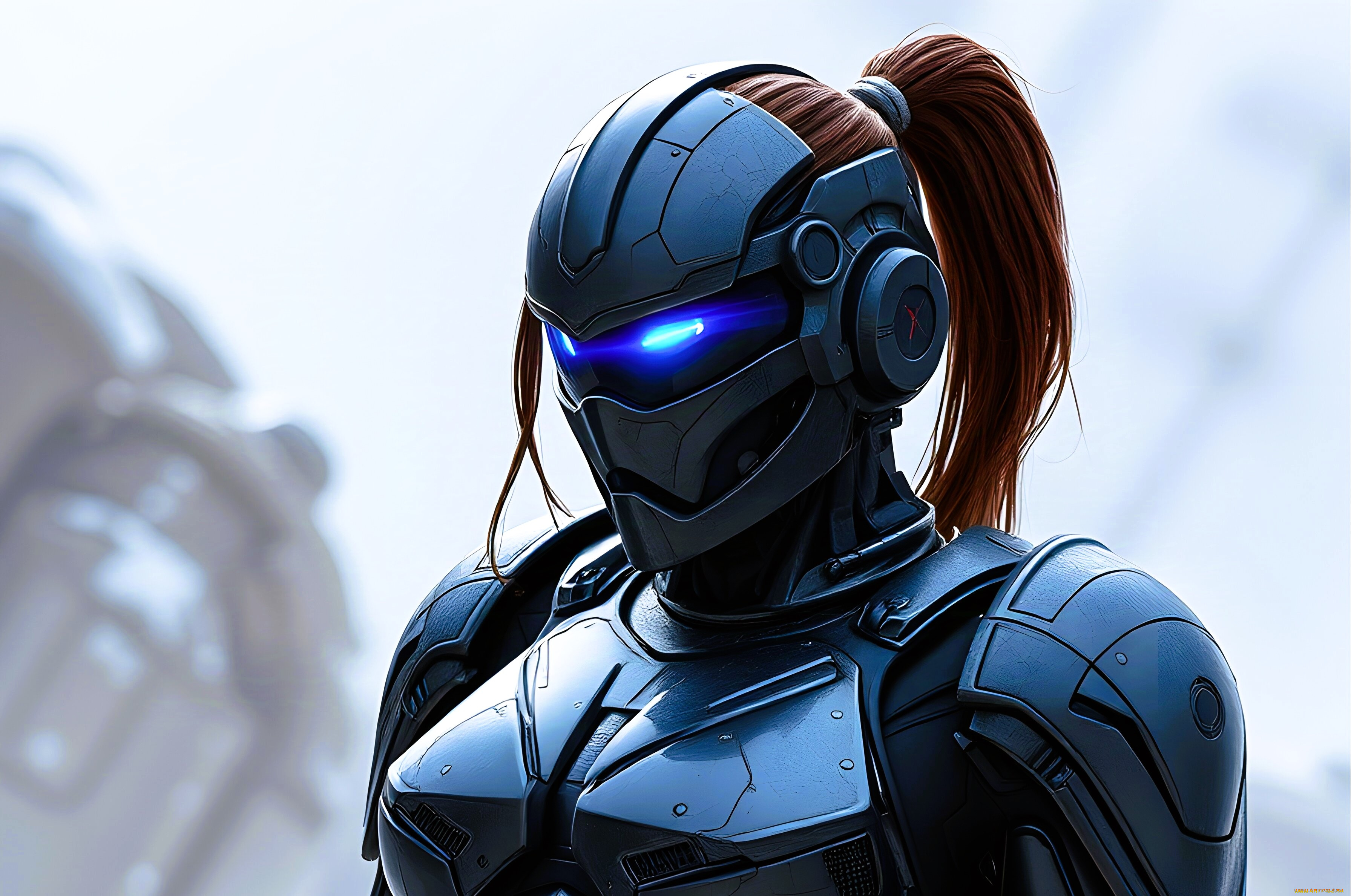 фэнтези, роботы, , киборги, , механизмы, девушка, броня, маска, киборг