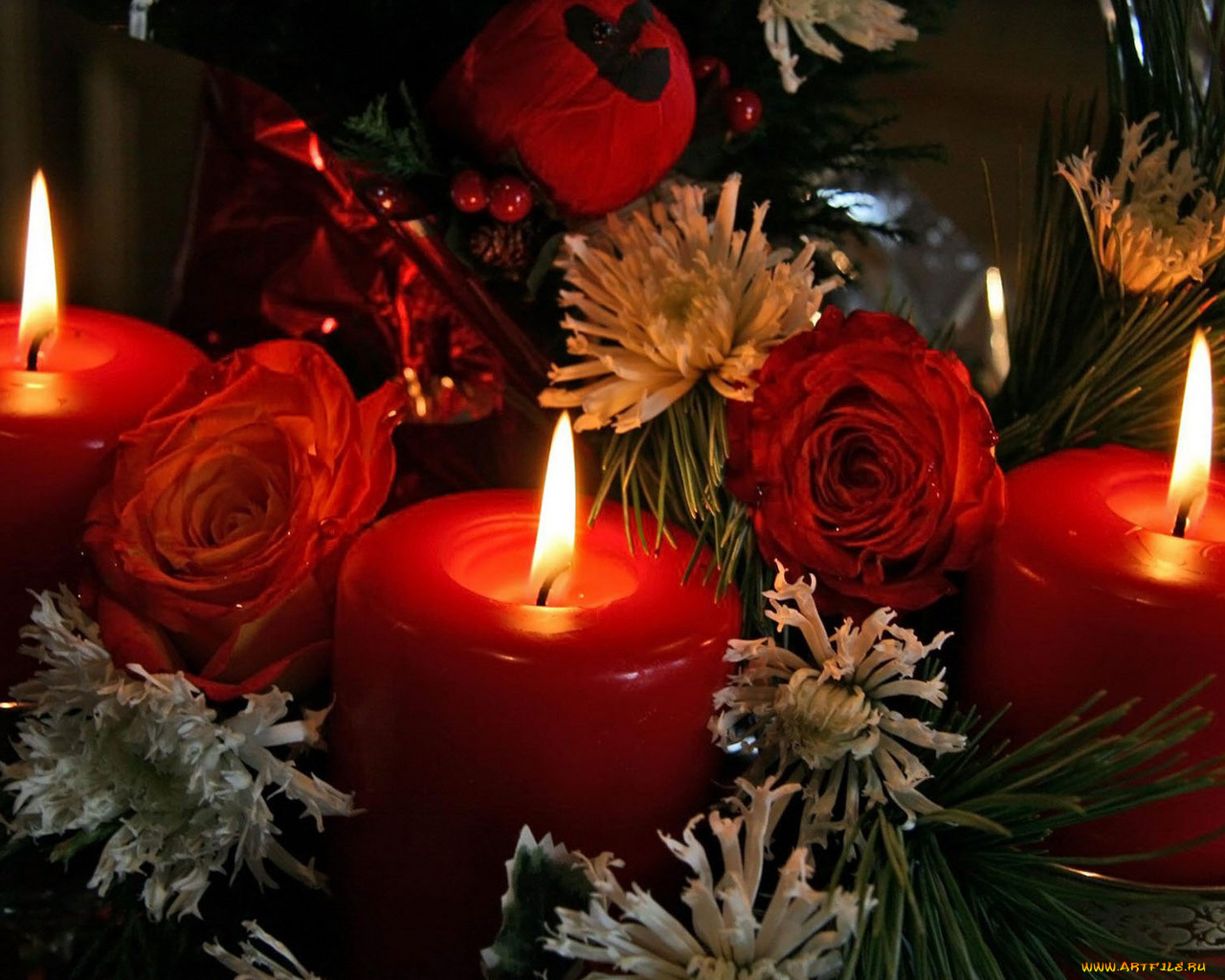 праздничные, новогодние, свечи