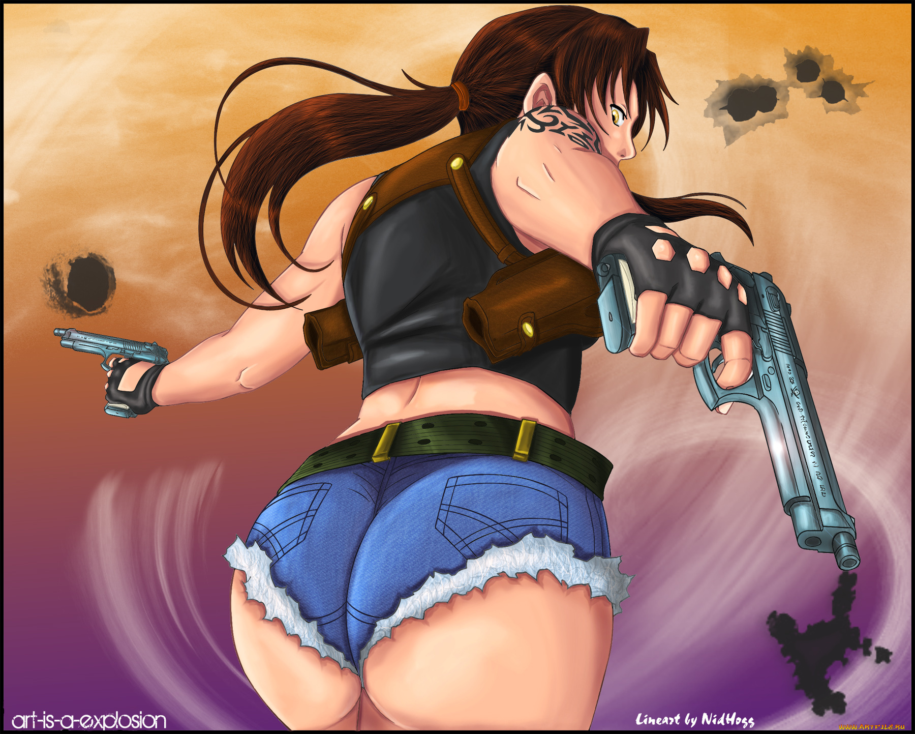 revy, аниме, black, lagoon