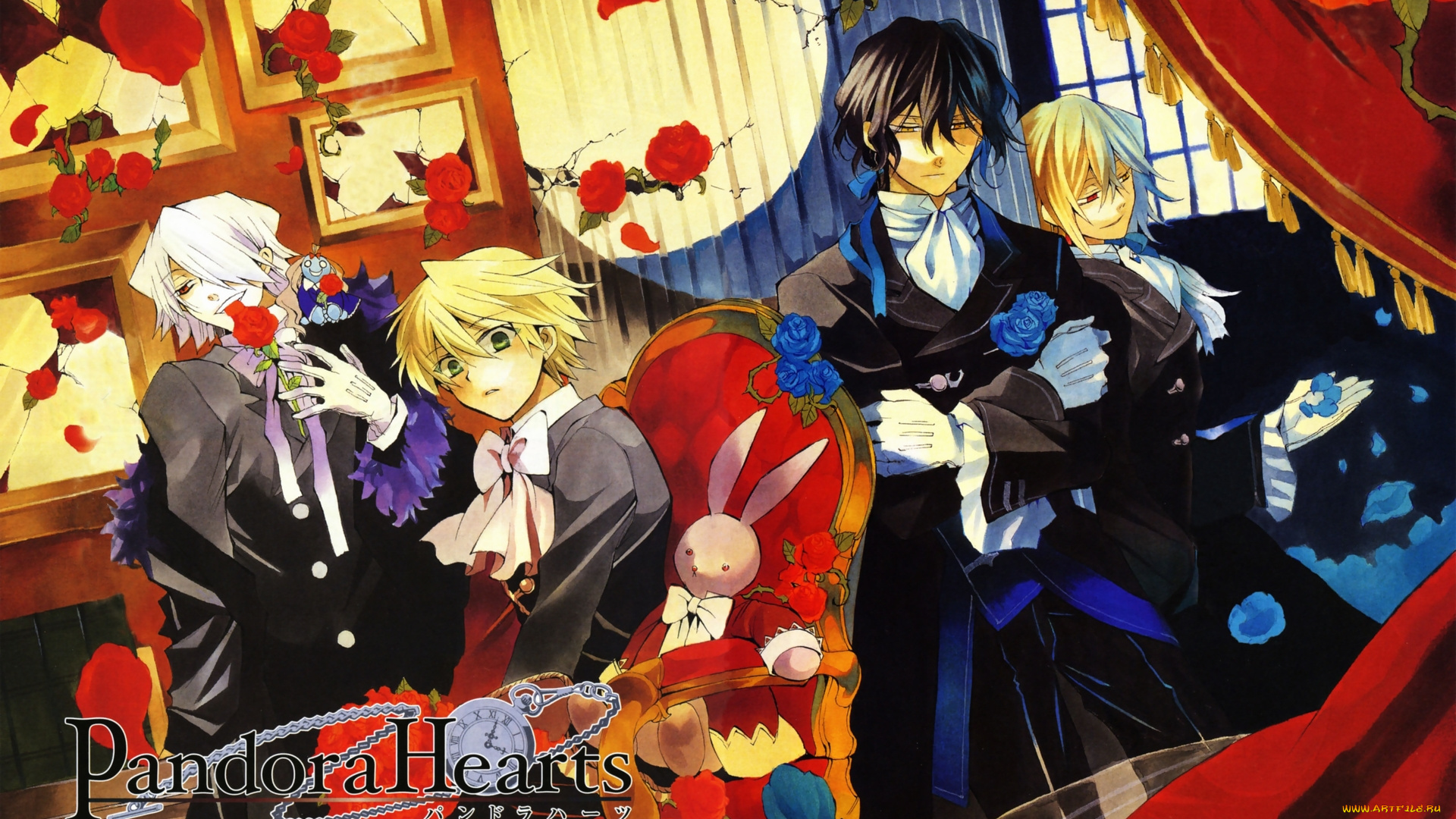 аниме, pandora, hearts, vincent, nightray, gilbert, oz, vessalius, xerxes, break