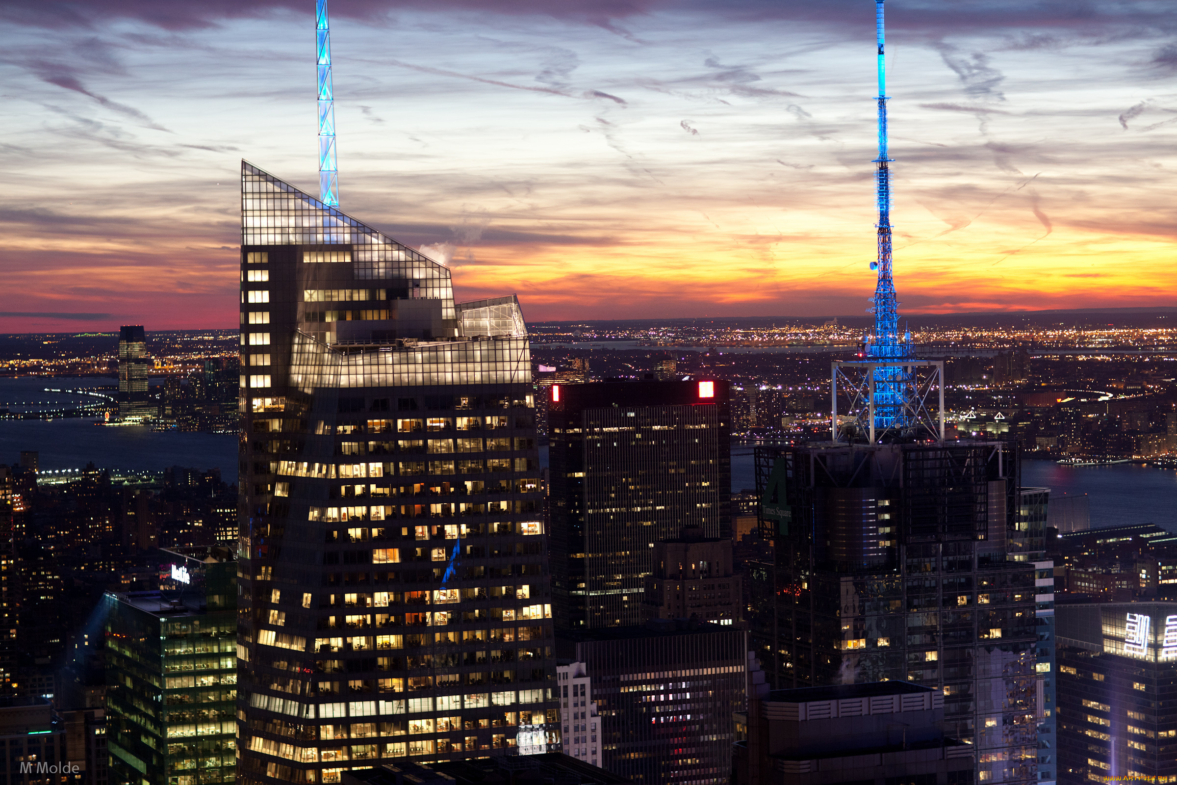 города, нью, йорк, сша, банк, оф, америка, манхеттен