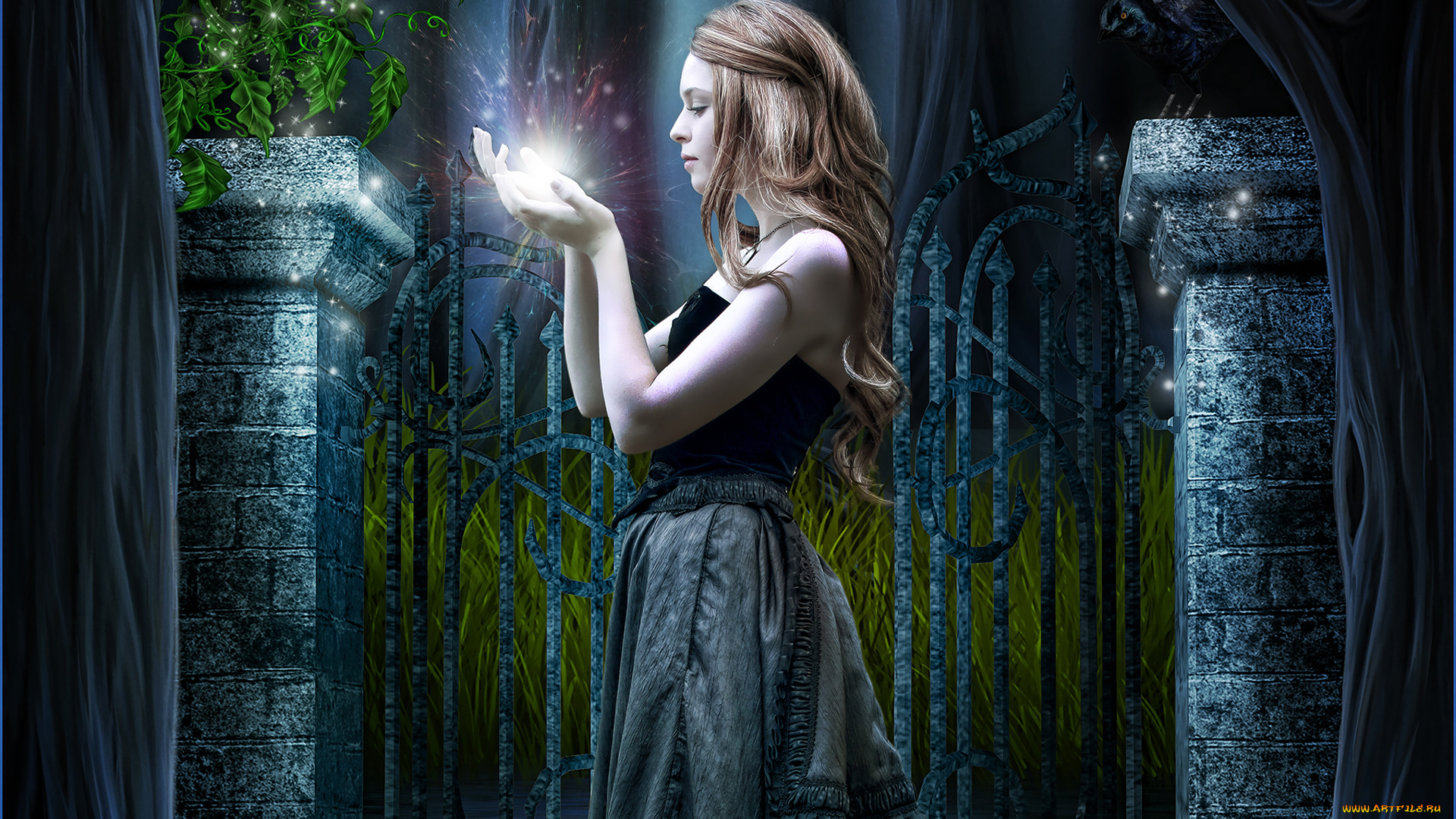 разное, компьютерный, дизайн, ворона, калитка, магия