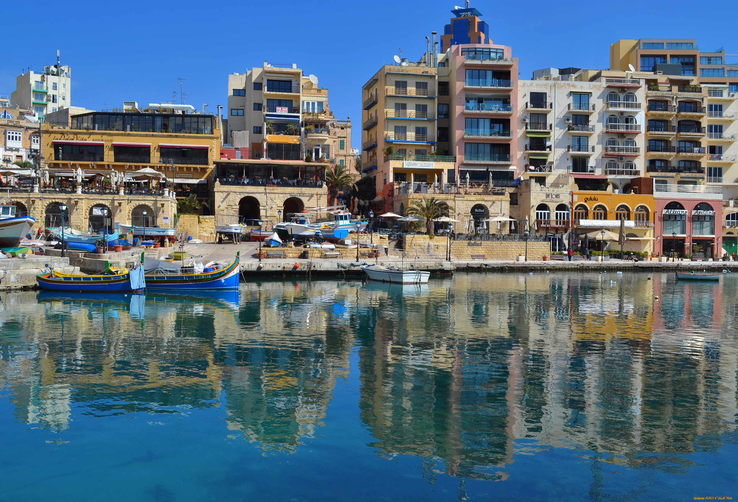 st, julian`s, malta, города, улицы, площади, набережные, море, набережная, дома