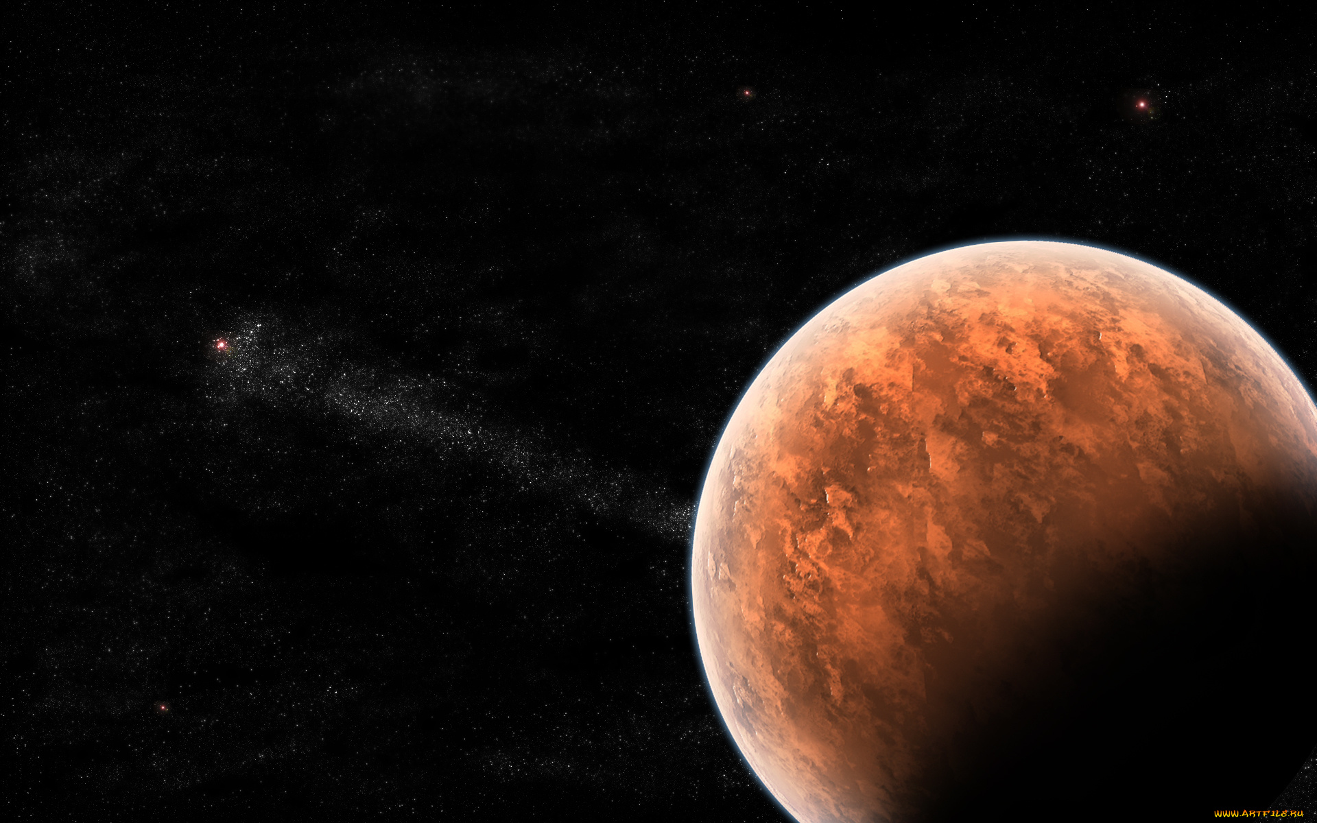 космос, арт, planet, black, red