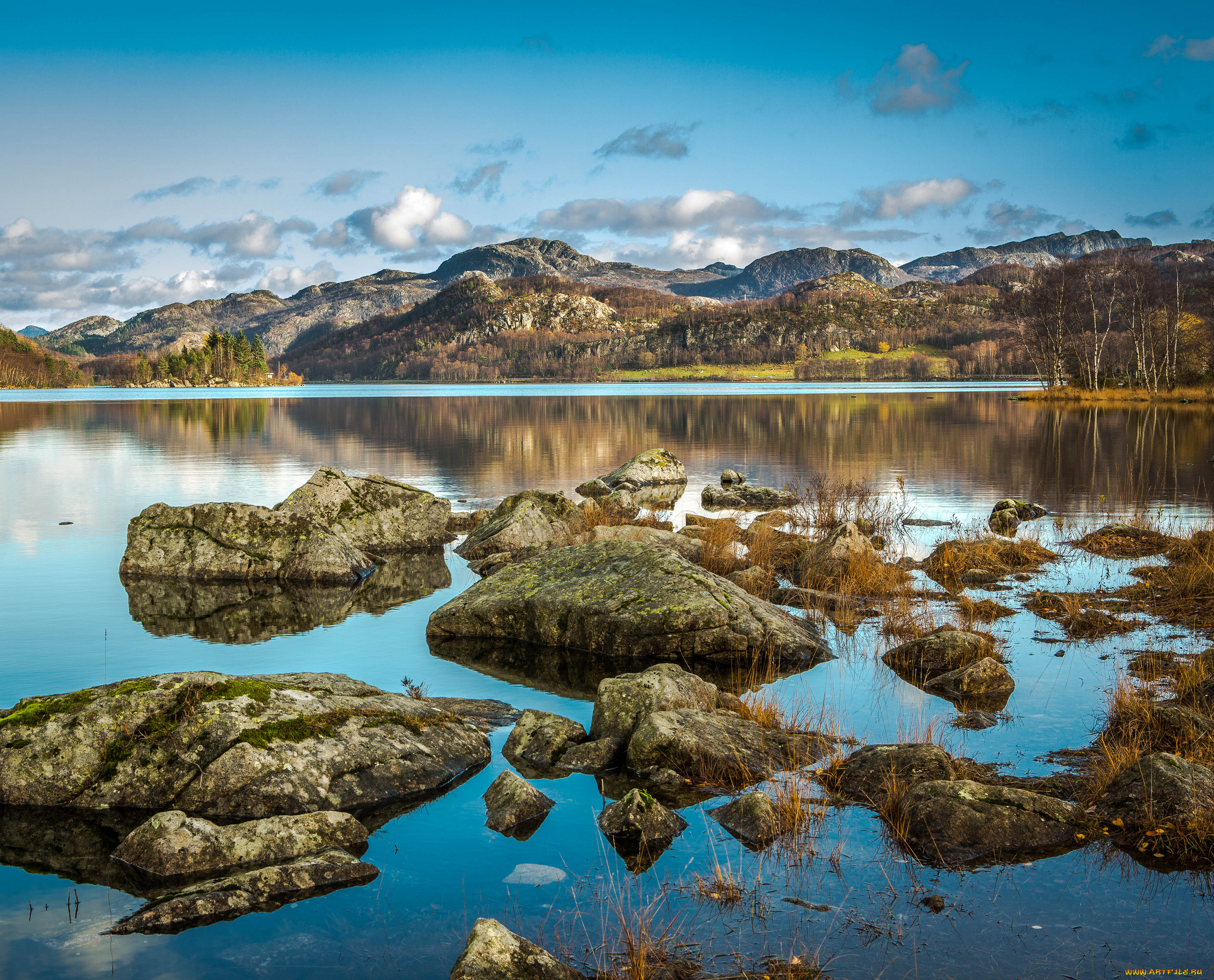 природа, реки, озера, горы, озеро, камни