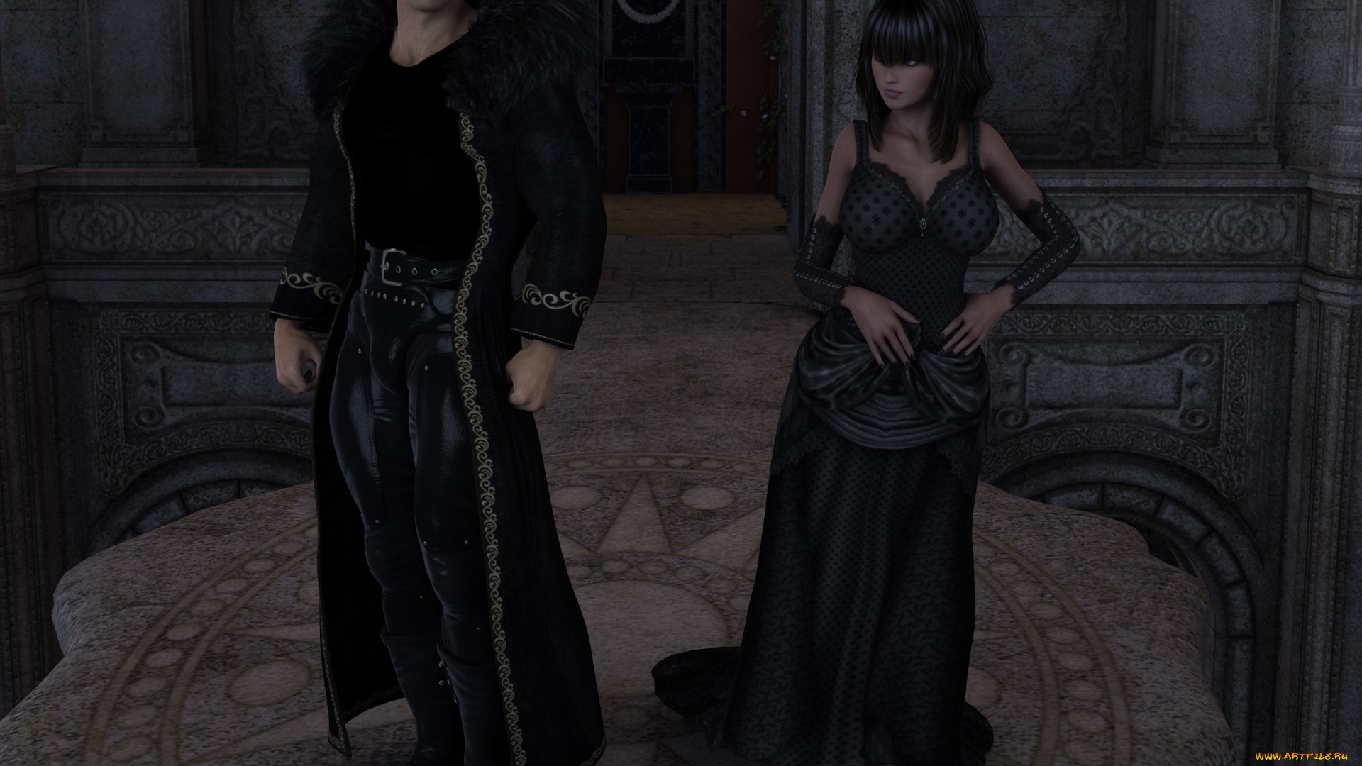 3д, графика, фантазия, , fantasy, взгляд, девушка, мужчина, фон