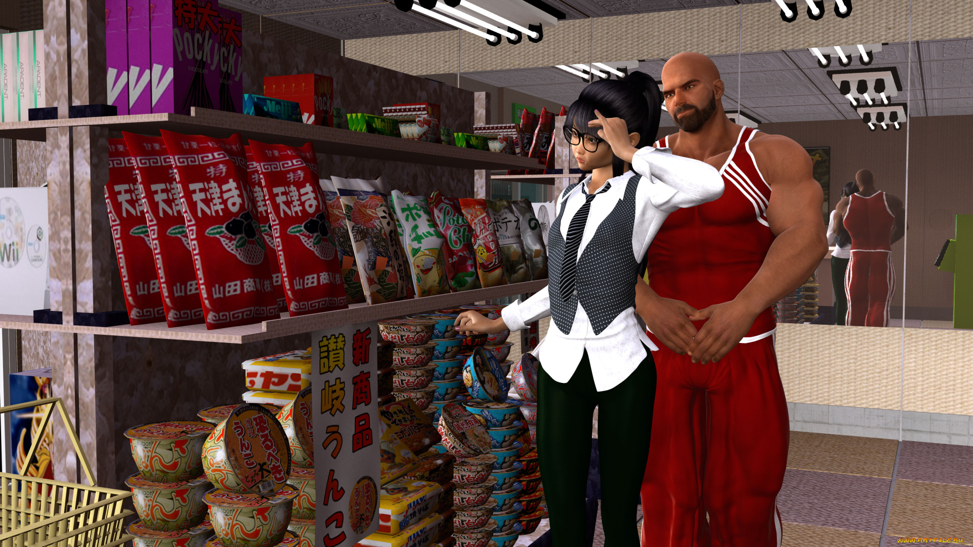 3д, графика, люди, , people, девушка, взгляд, фон, мужчина