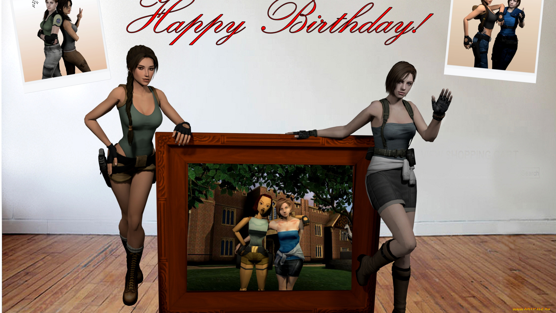 3д, графика, праздники, , holidays, девушки, взгляд, фон, картина