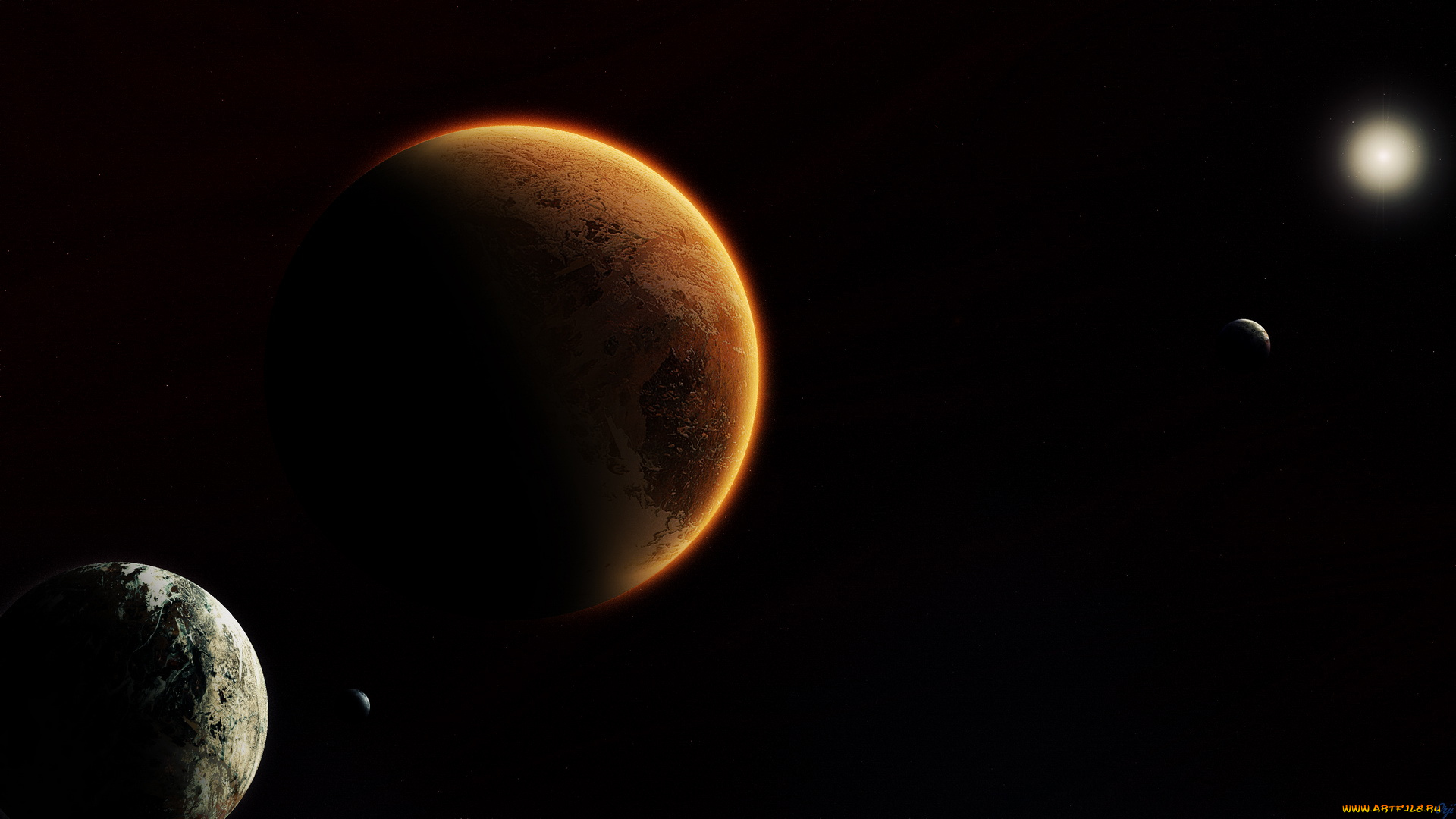 космос, арт, вселенная, планета