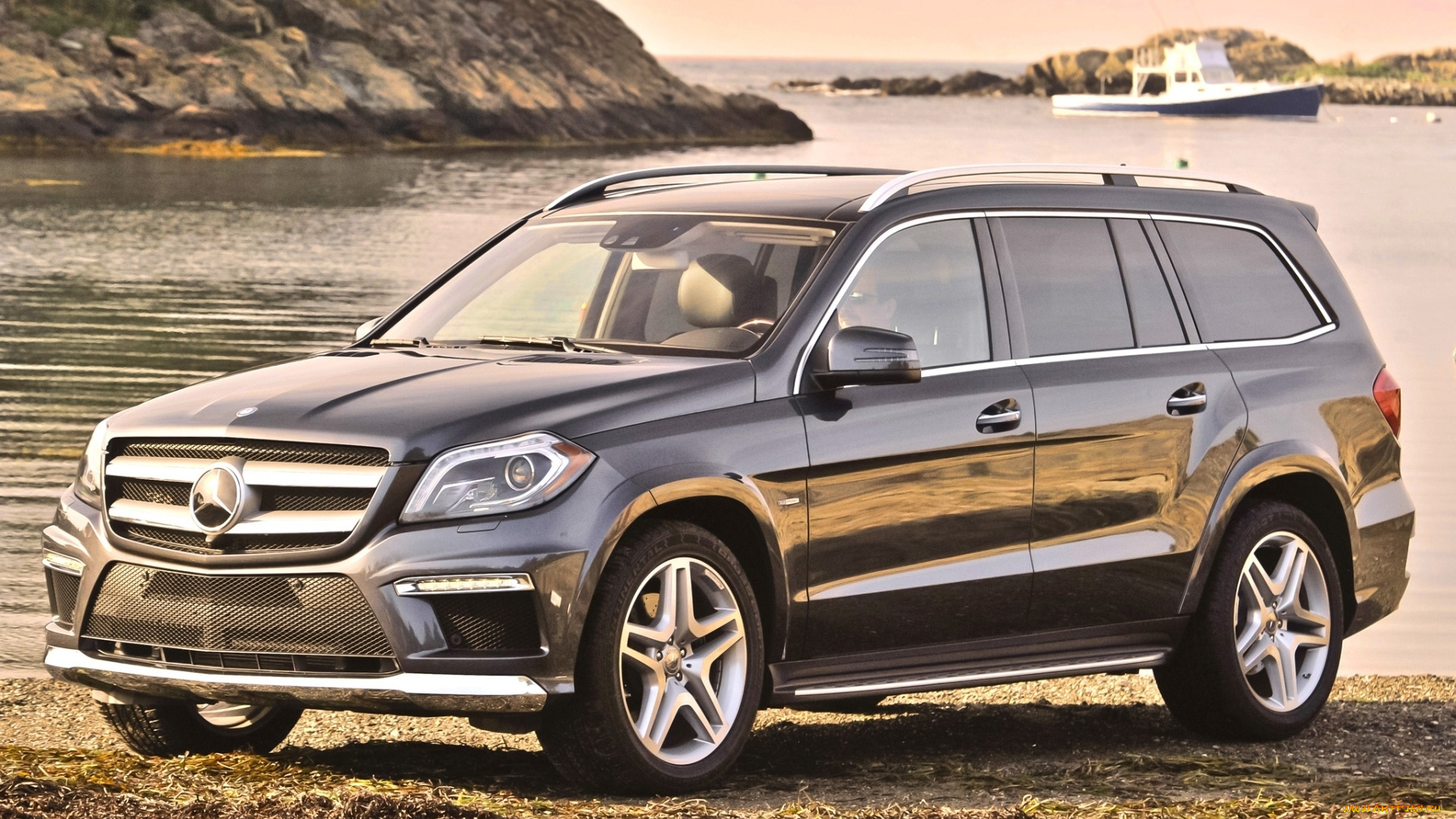 mercedes, benz, автомобили, mercedes-benz, гл, gl, 550, передок, вода, джип, мерседес, берег