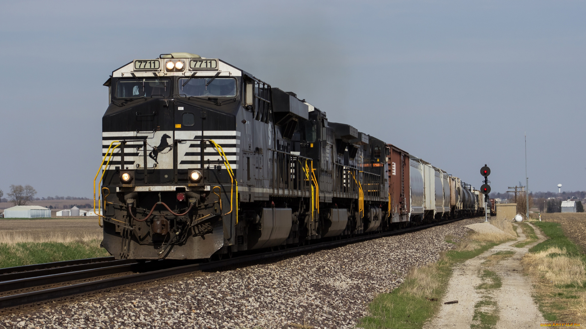 техника, поезда, состав, локомотив, дорога, железная