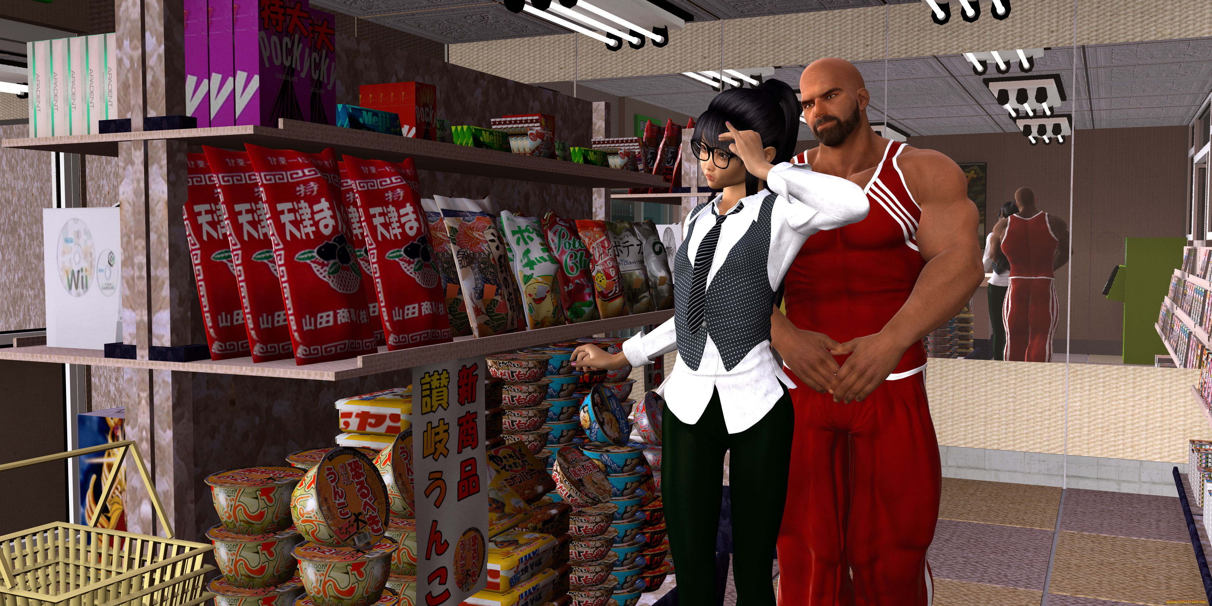 3д, графика, люди, , people, девушка, взгляд, фон, мужчина