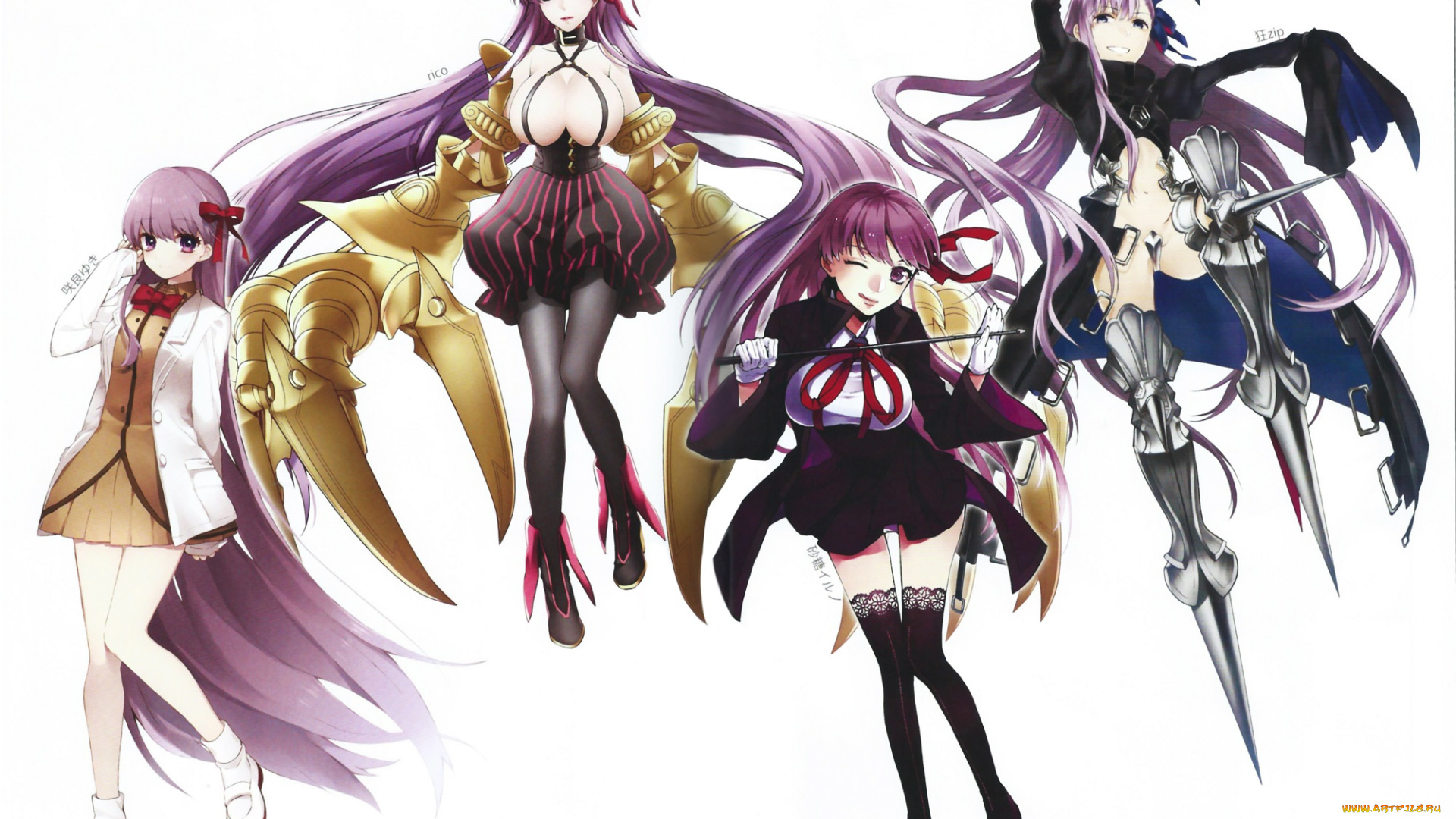 аниме, fate, stay, night, девушки