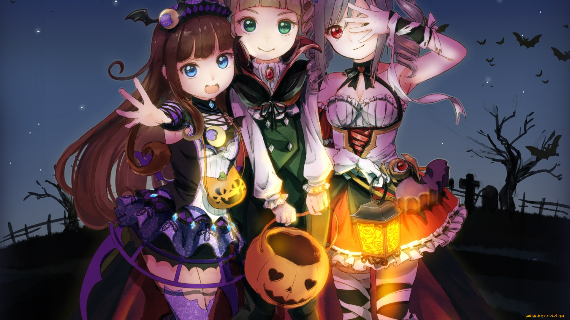 аниме, магия, , колдовство, , halloween, хеллоуин, девочки