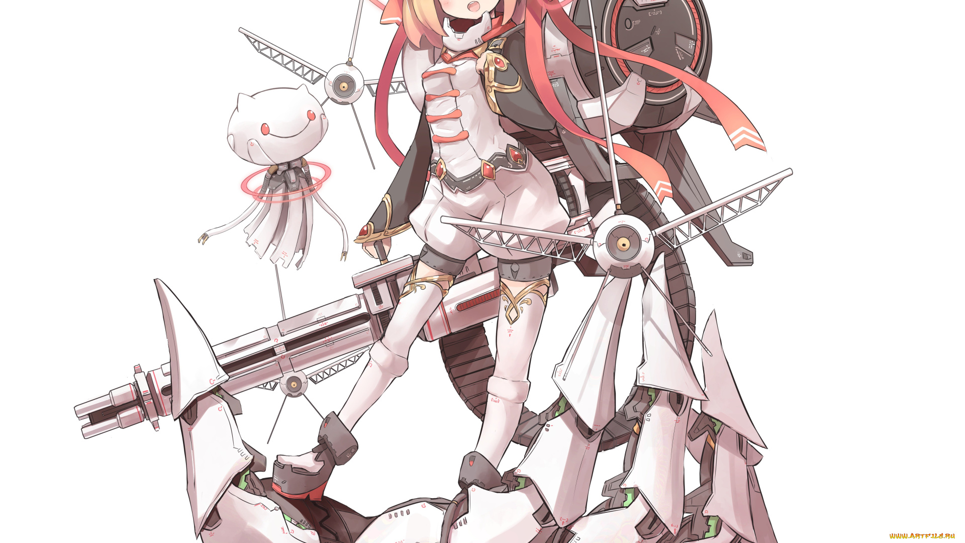 аниме, оружие, , техника, , технологии, рука, механика, девочка