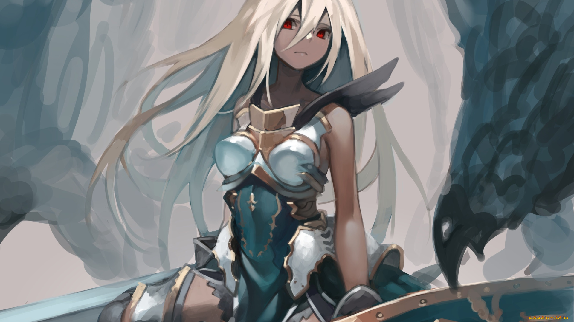 аниме, unknown, , другое, броня, девушка