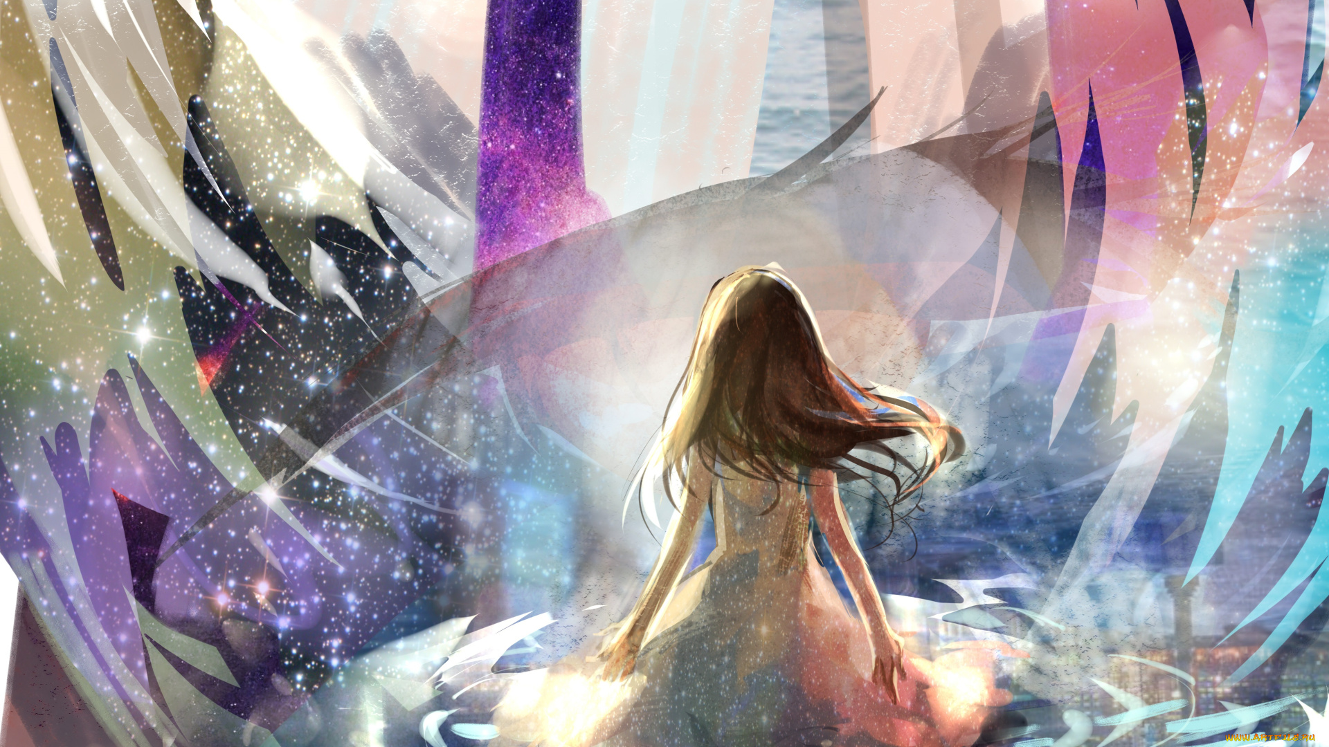 аниме, unknown, , другое, девушка, абстракция, арт