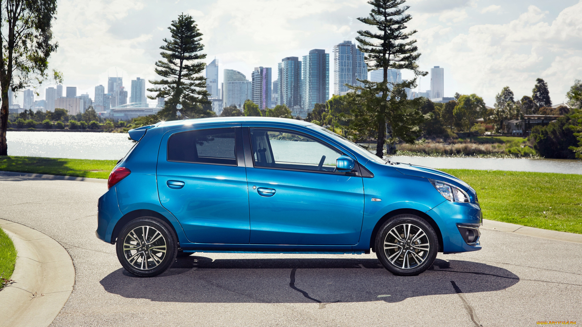 автомобили, mitsubishi, синий, 2016г, mirage, au-spec