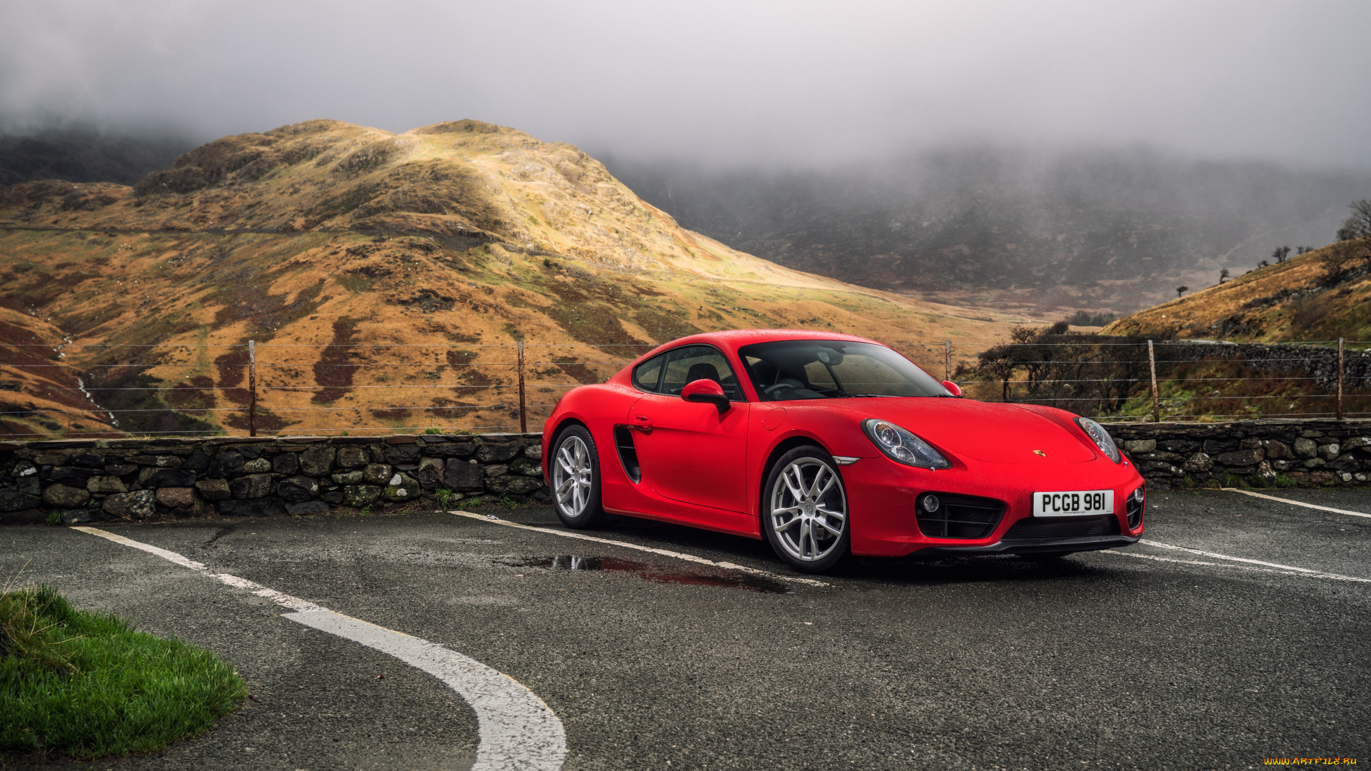 автомобили, porsche, 981c, 2014г, uk-spec, gts, cayman, красный