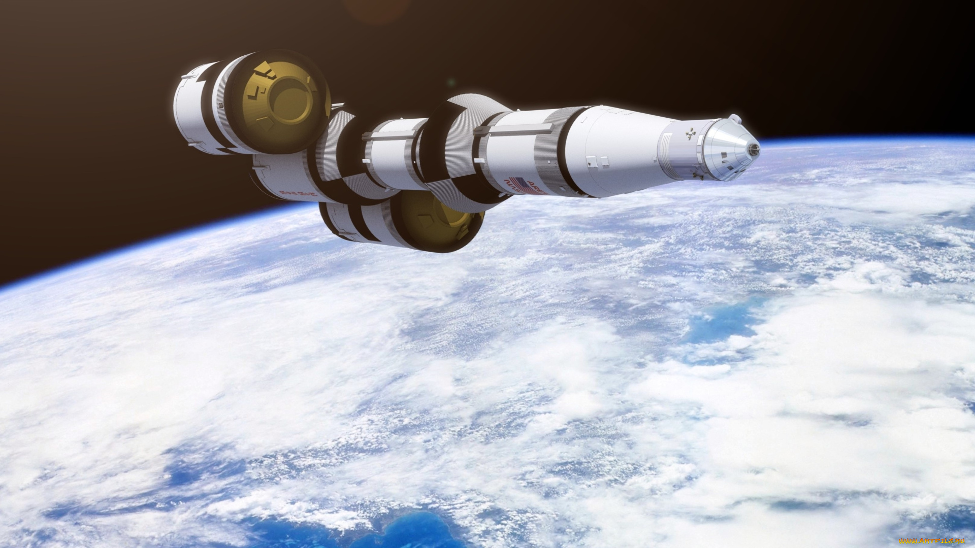 космос, арт, полет, космический, корабль, планета, вселенная