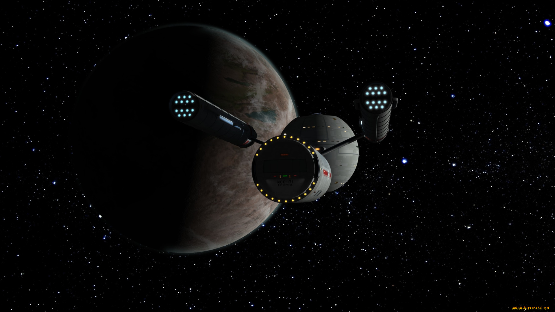 космос, арт, звезды, космический, корабль, вселенная, полет