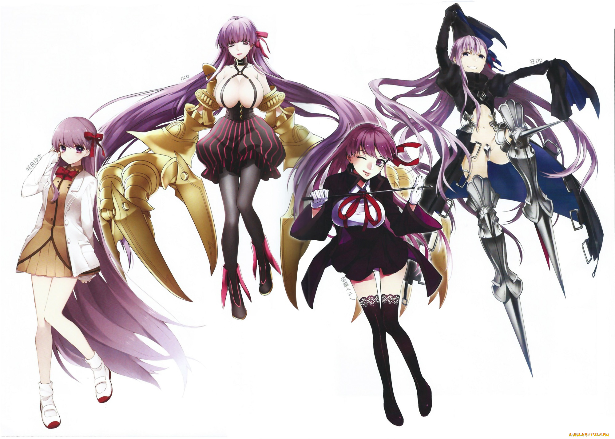 аниме, fate, stay, night, девушки