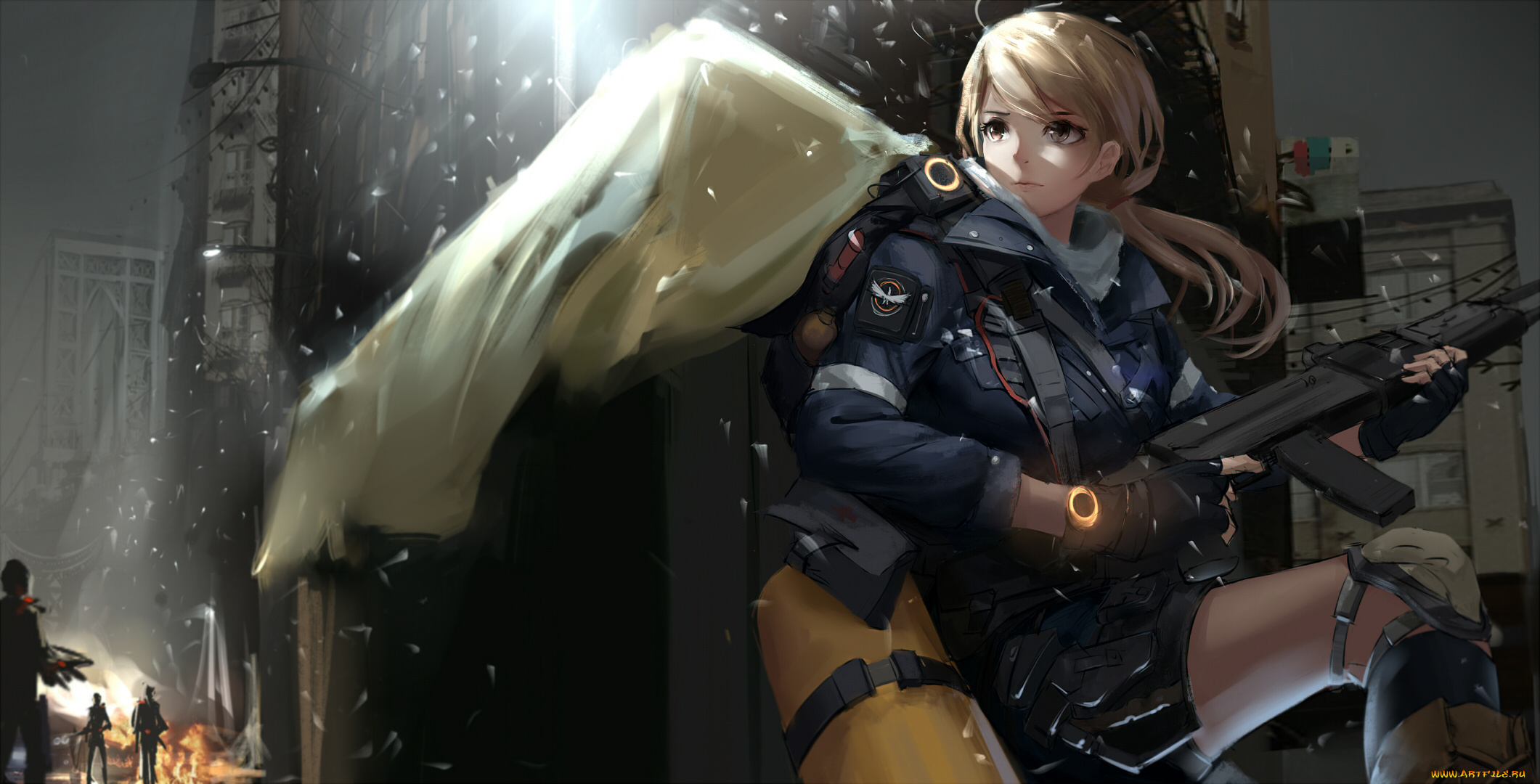 аниме, оружие, , техника, , технологии, девушка