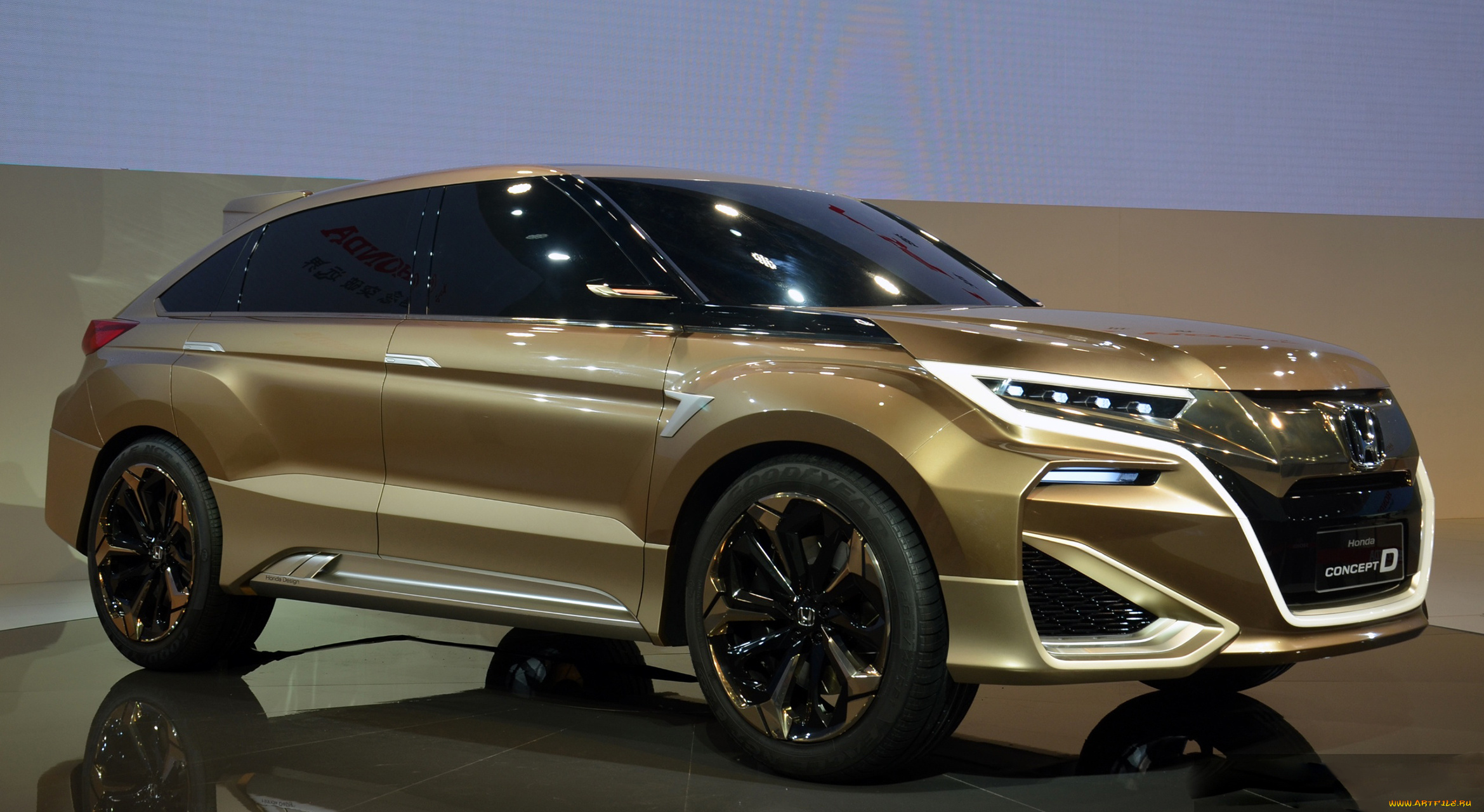 honda, concept, d, crossover, автомобили, выставки, и, уличные, фото, crossover, concept, d, honda, автосалон, выставка, бежевый