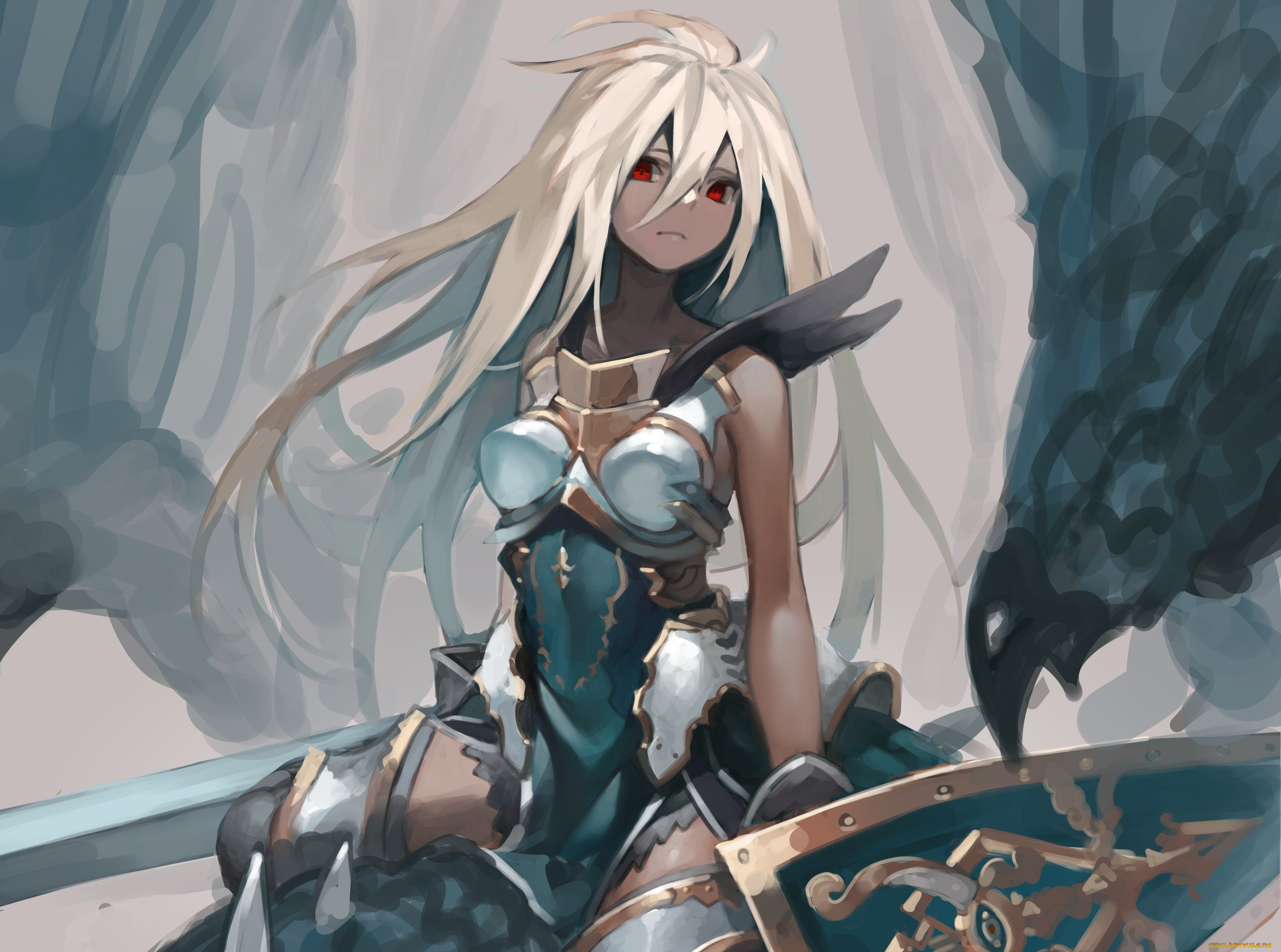 аниме, unknown, , другое, броня, девушка