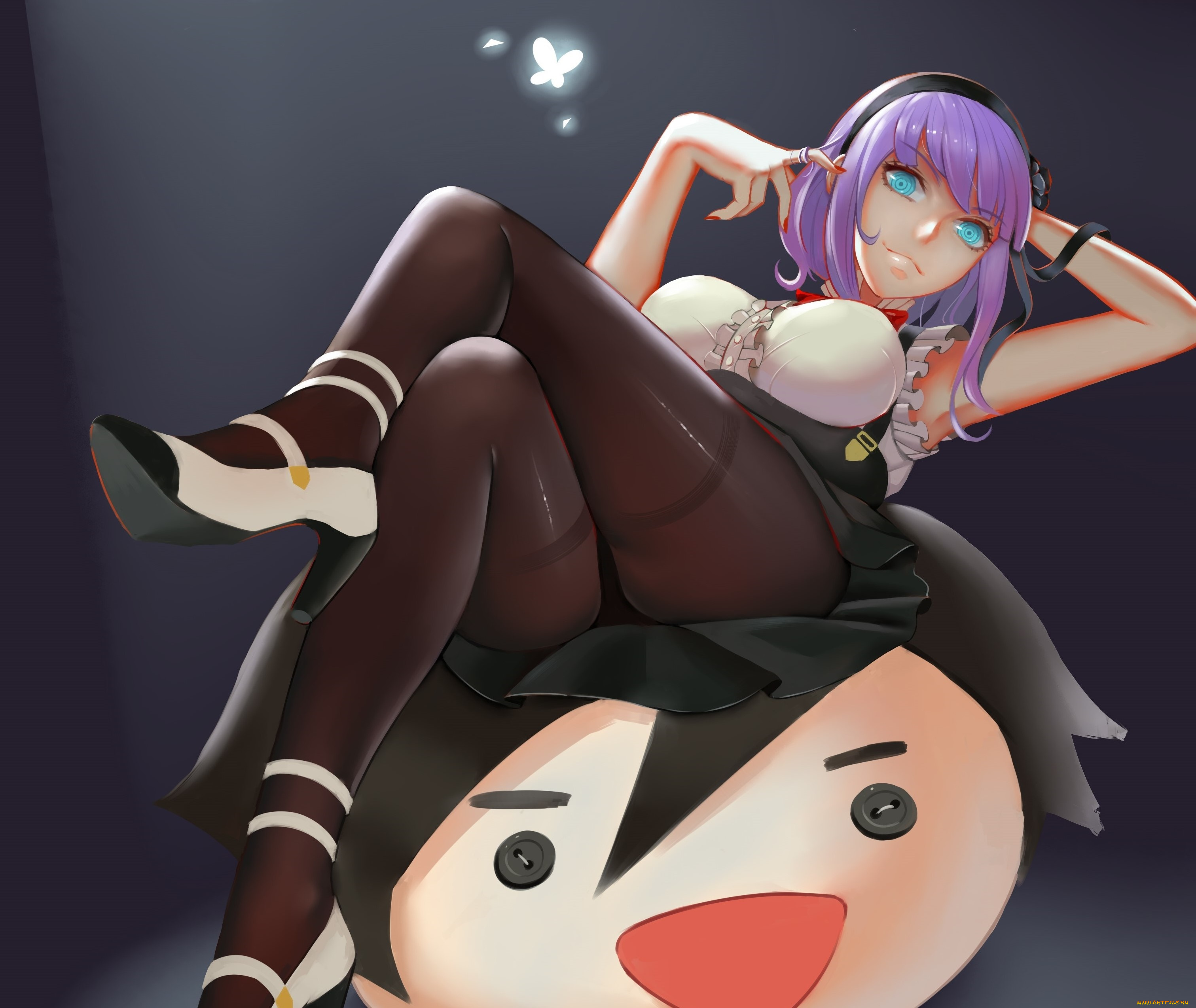 dagashi, kashi, аниме, взгляд, фон, девушка