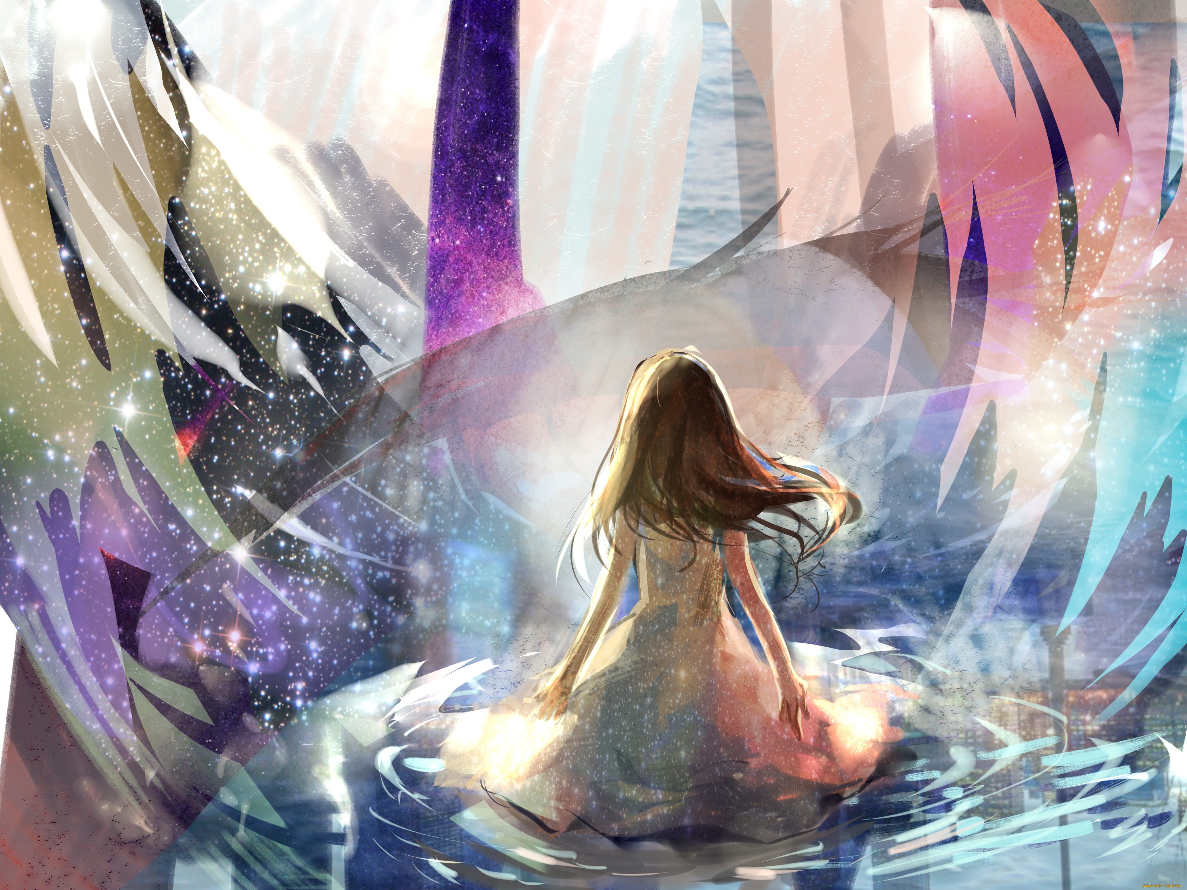 аниме, unknown, , другое, девушка, абстракция, арт