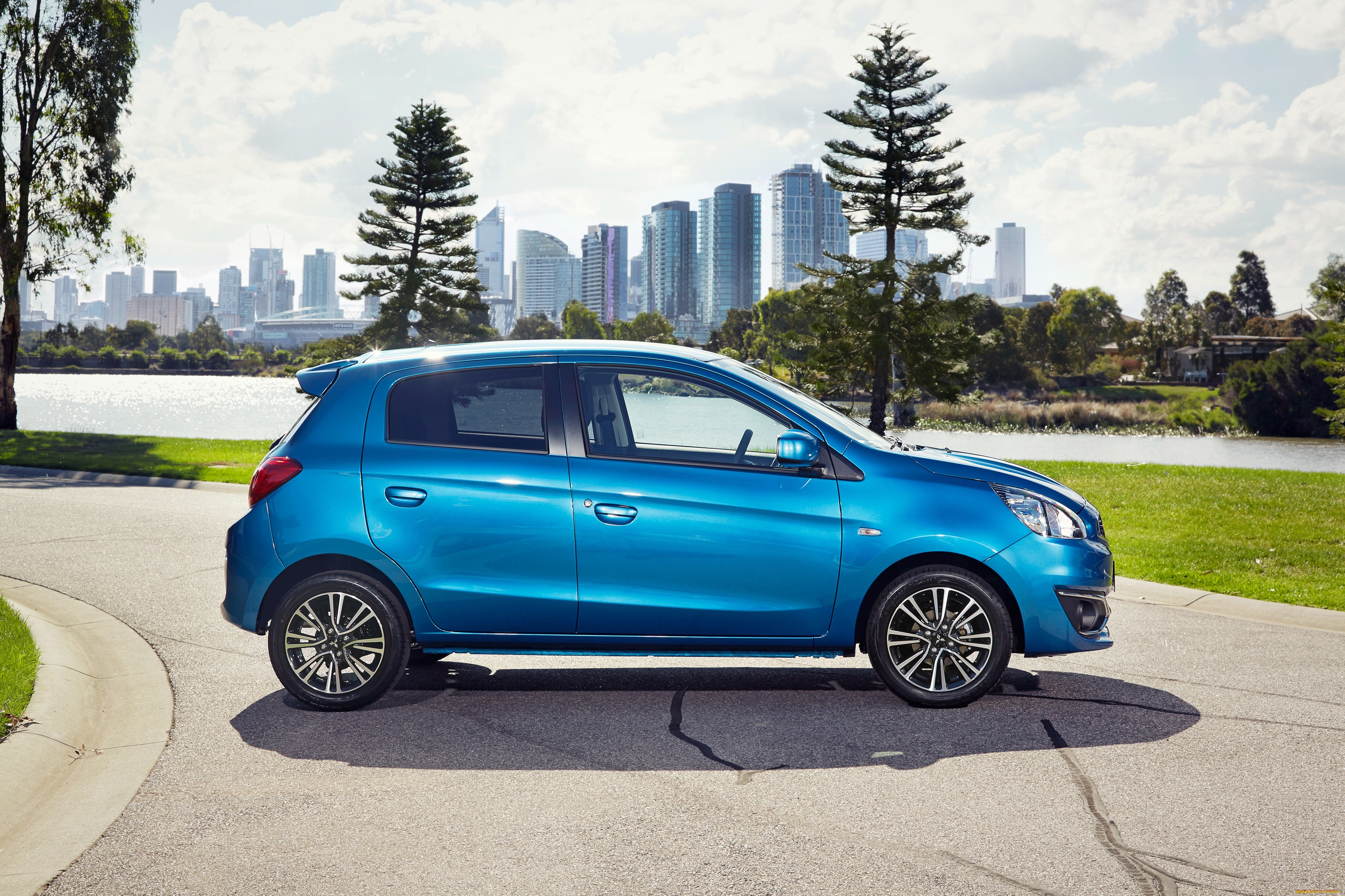 автомобили, mitsubishi, синий, 2016г, mirage, au-spec