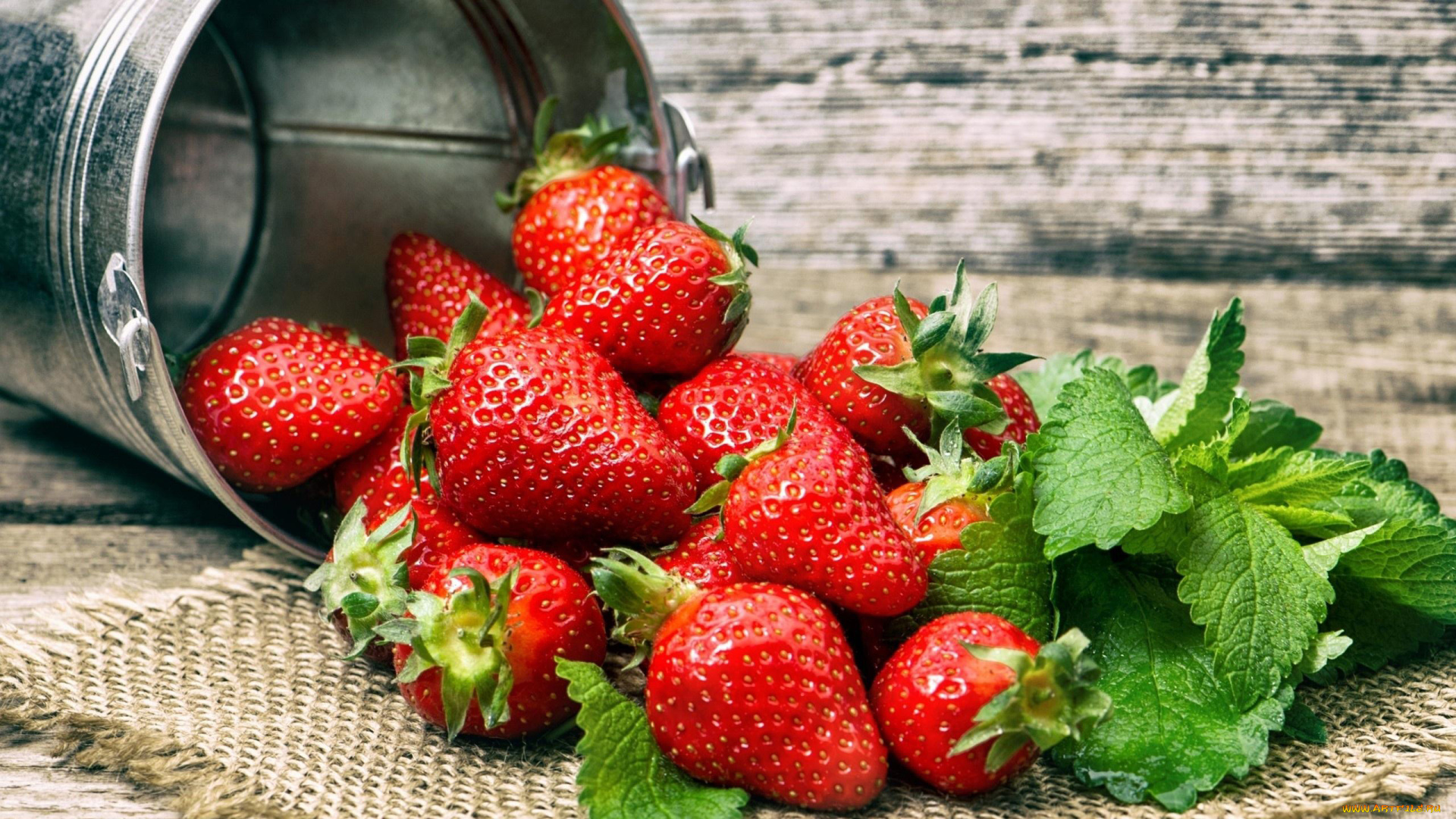 еда, клубника, , земляника, ягоды, мята