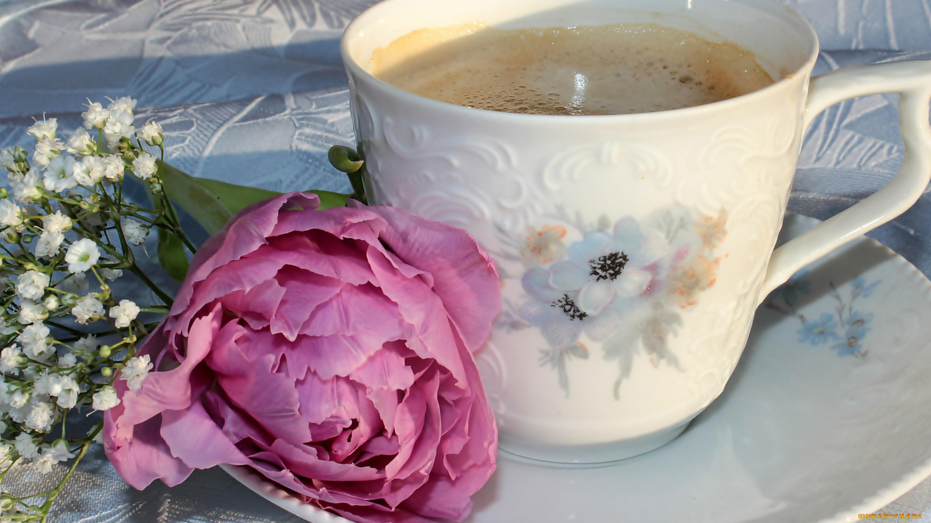 еда, кофе, , кофейные, зёрна, чашка, бутон, пион